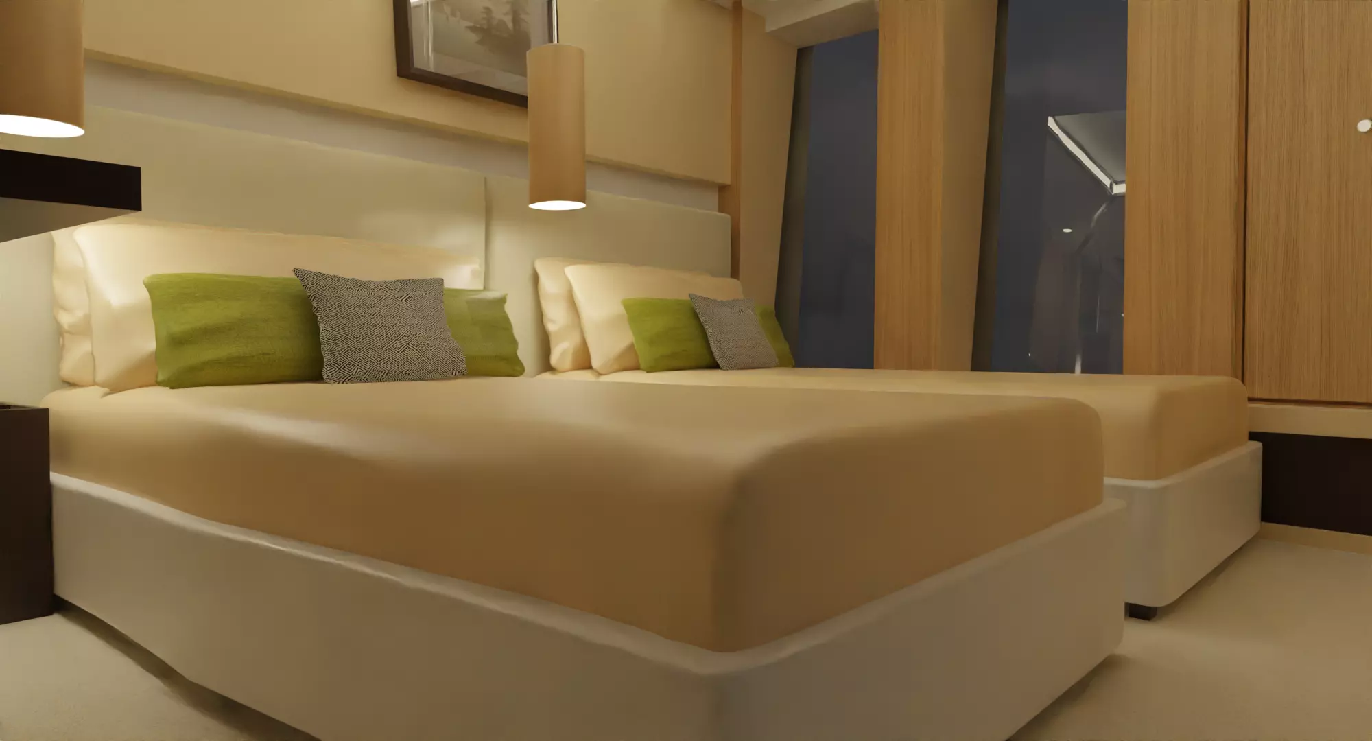 Hotel Room - Bedroom Low-poly 3D model_0