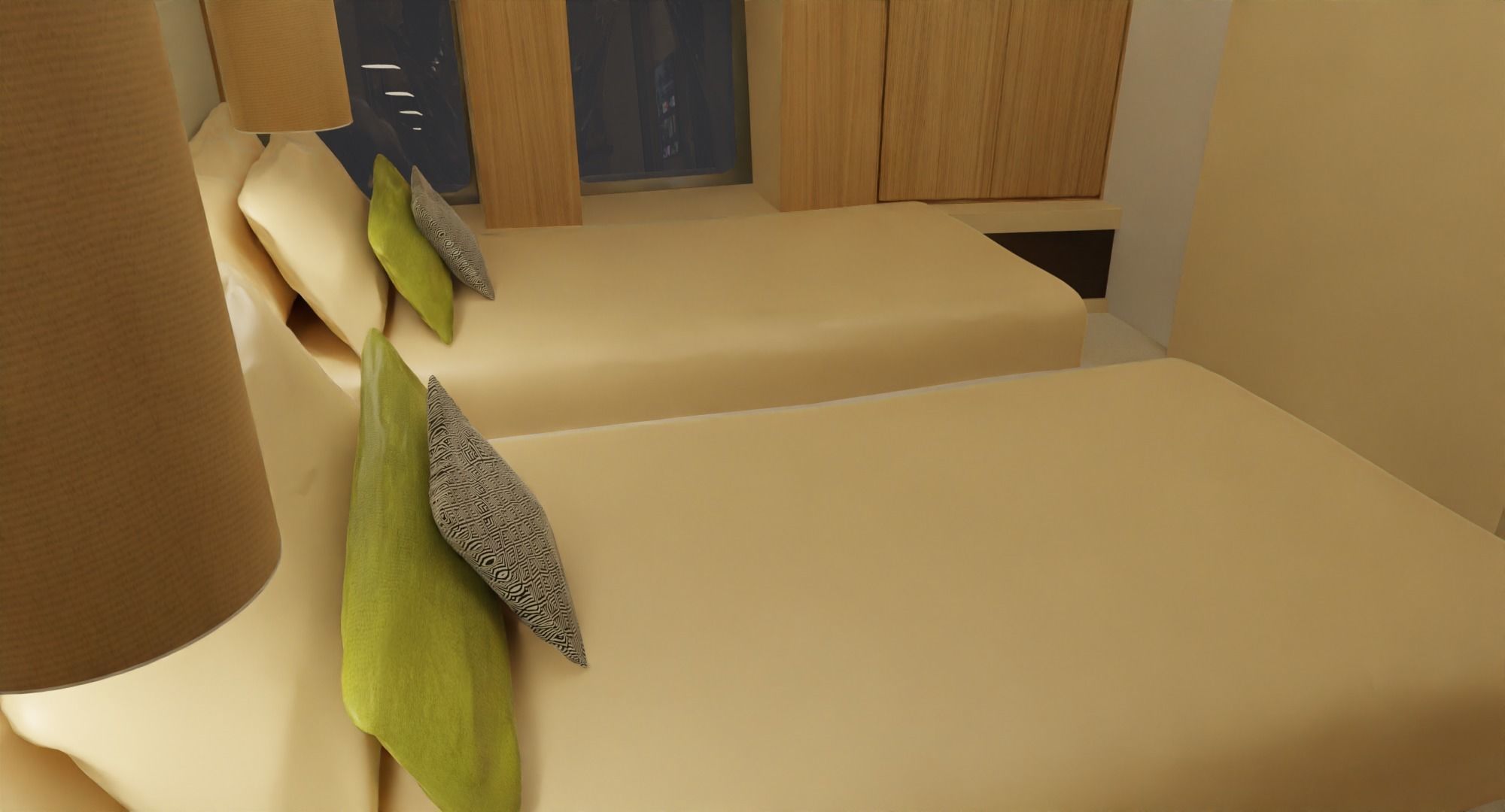 Hotel Room - Bedroom Low-poly 3D model_2