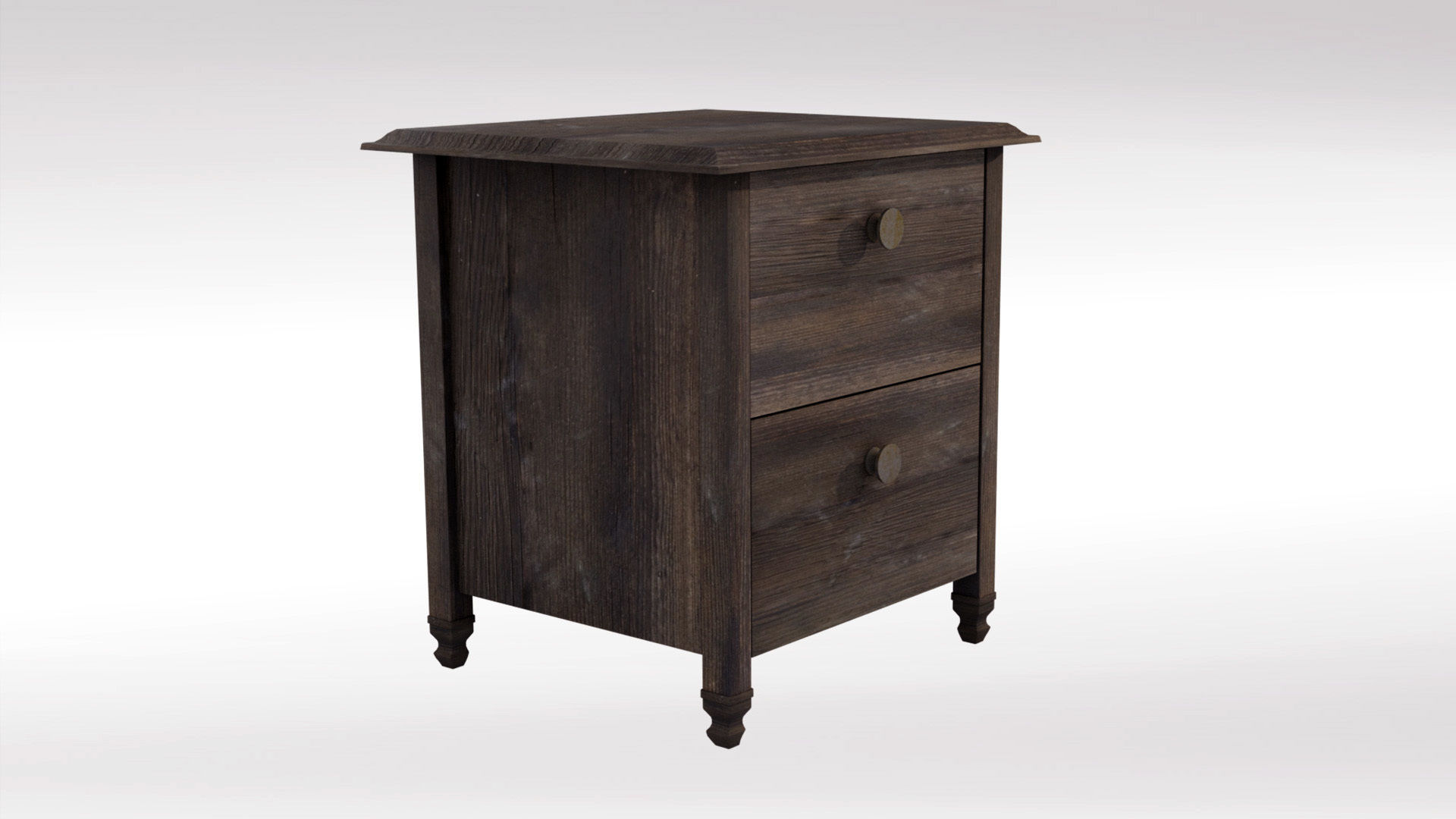 wooden nightstand Free low-poly 3D model_3