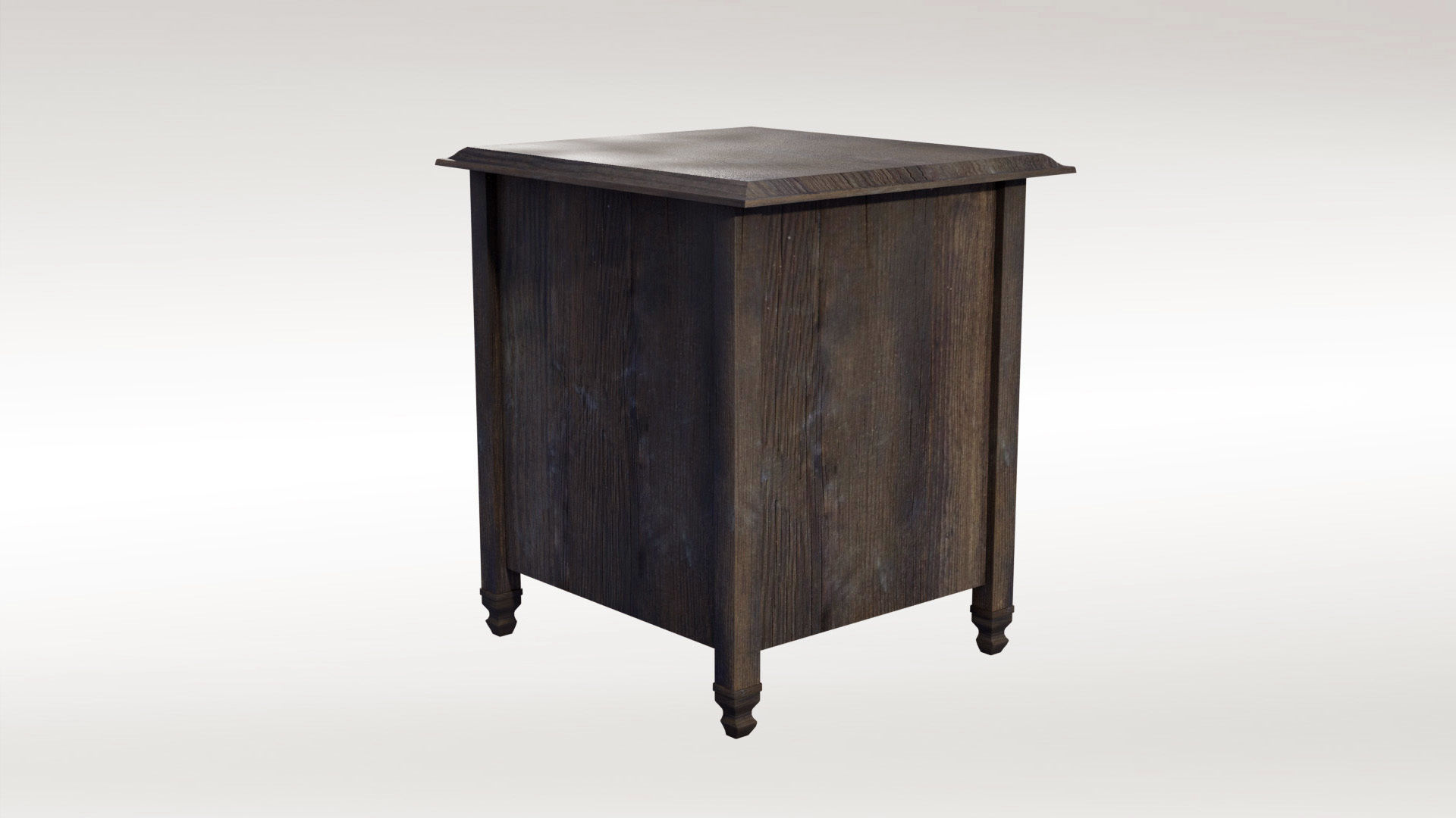 wooden nightstand Free low-poly 3D model_1