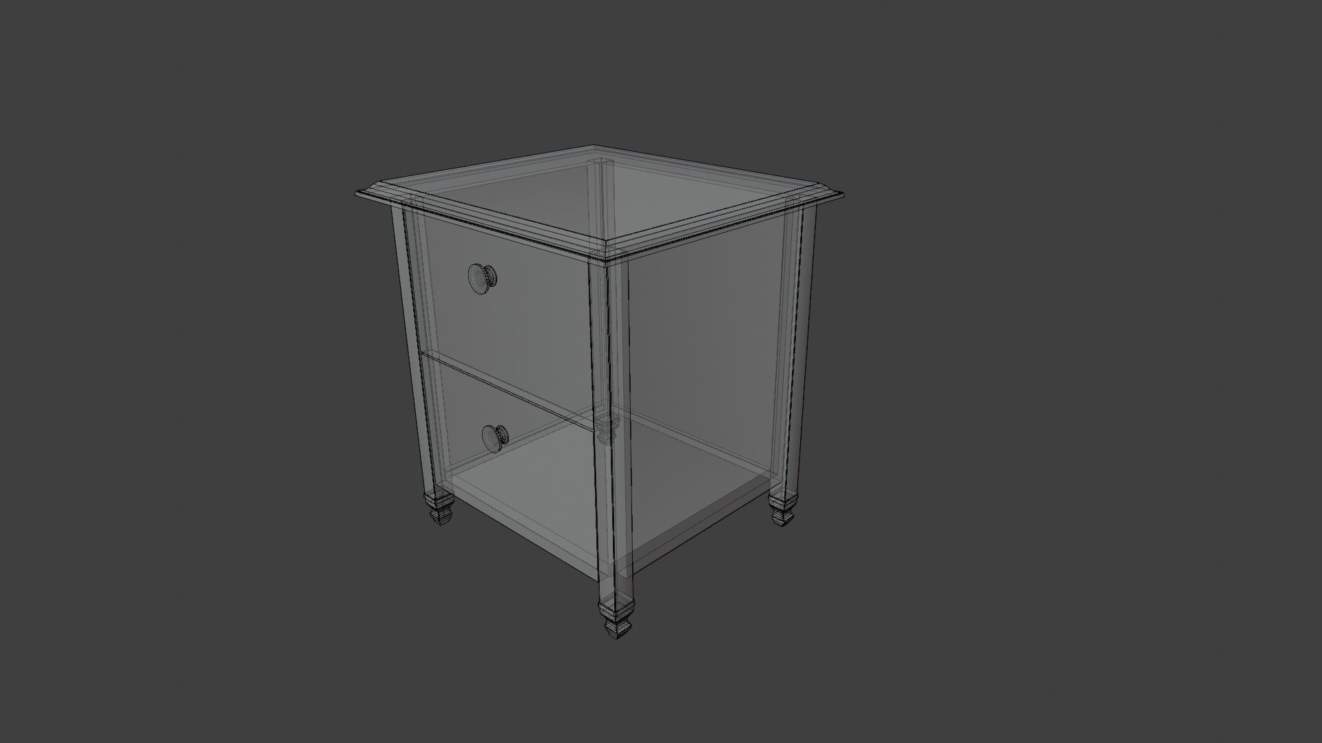 wooden nightstand Free low-poly 3D model_4