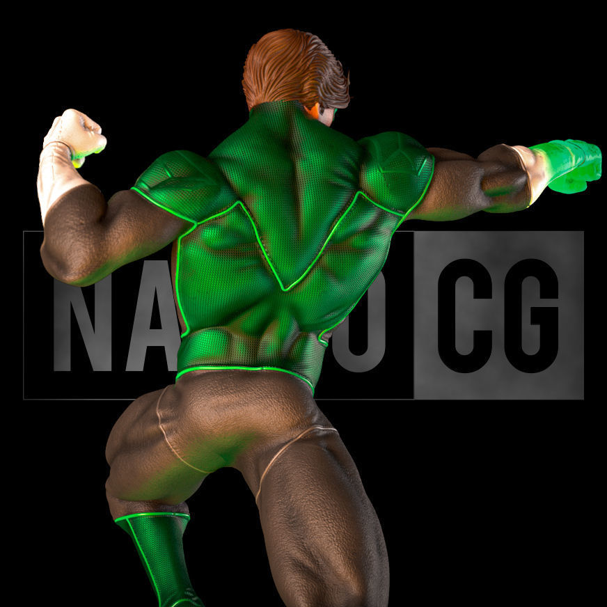 Fan Art Green Lantern Hal Jordan - Action Pose - Statue 3D print model_4