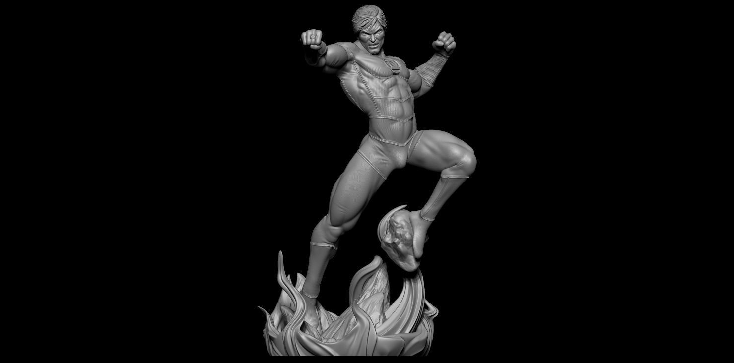 Fan Art Green Lantern Hal Jordan - Action Pose - Statue 3D print model_5