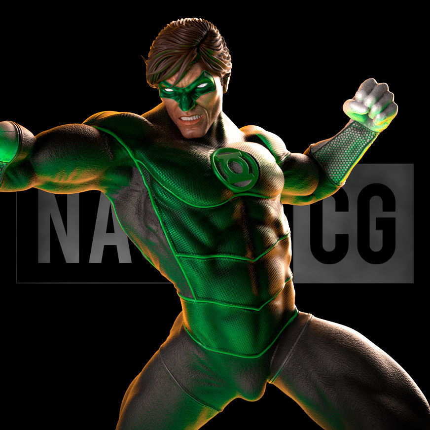 Fan Art Green Lantern Hal Jordan - Action Pose - Statue 3D print model_2
