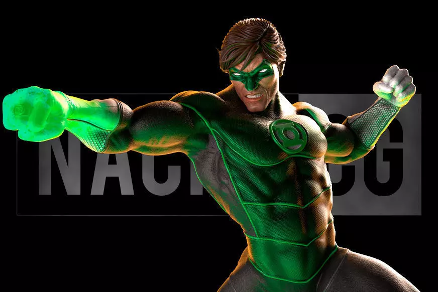 Fan Art Green Lantern Hal Jordan - Action Pose - Statue 3D print model_0