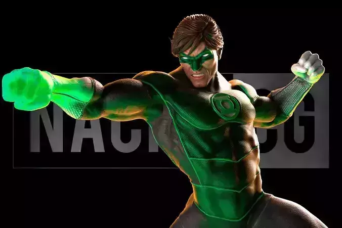 Fan Art Green Lantern Hal Jordan - Action Pose - Statue 3D print model