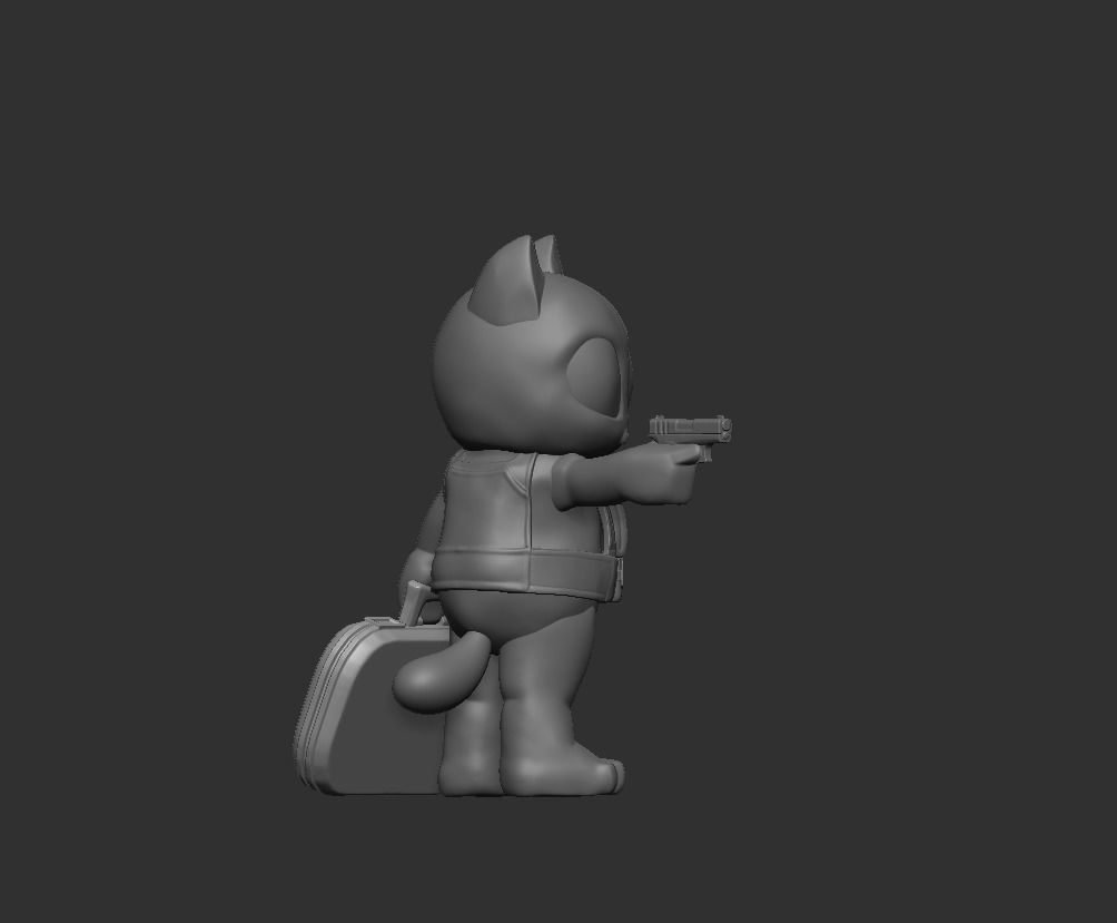 The  Lucky Rob Cat with Glock 3D print model_6