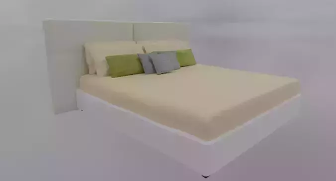 Double Bed Low-poly 3D model