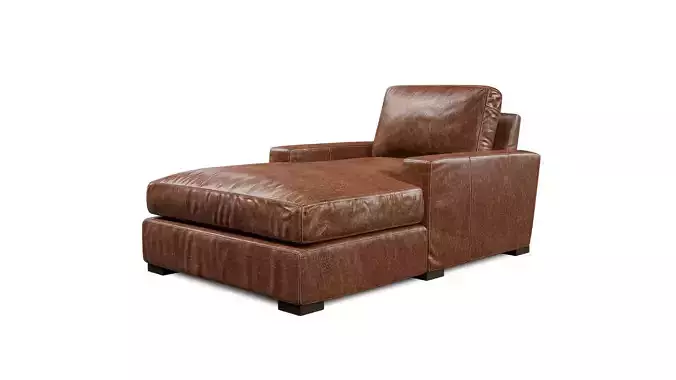 Maxwell Leather Chaise 3D model
