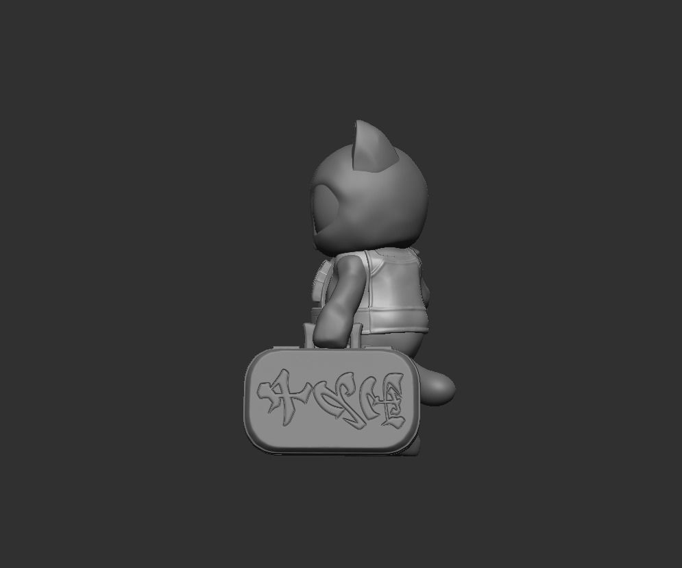 The  Lucky Rob Cat with P90 3D print model_4