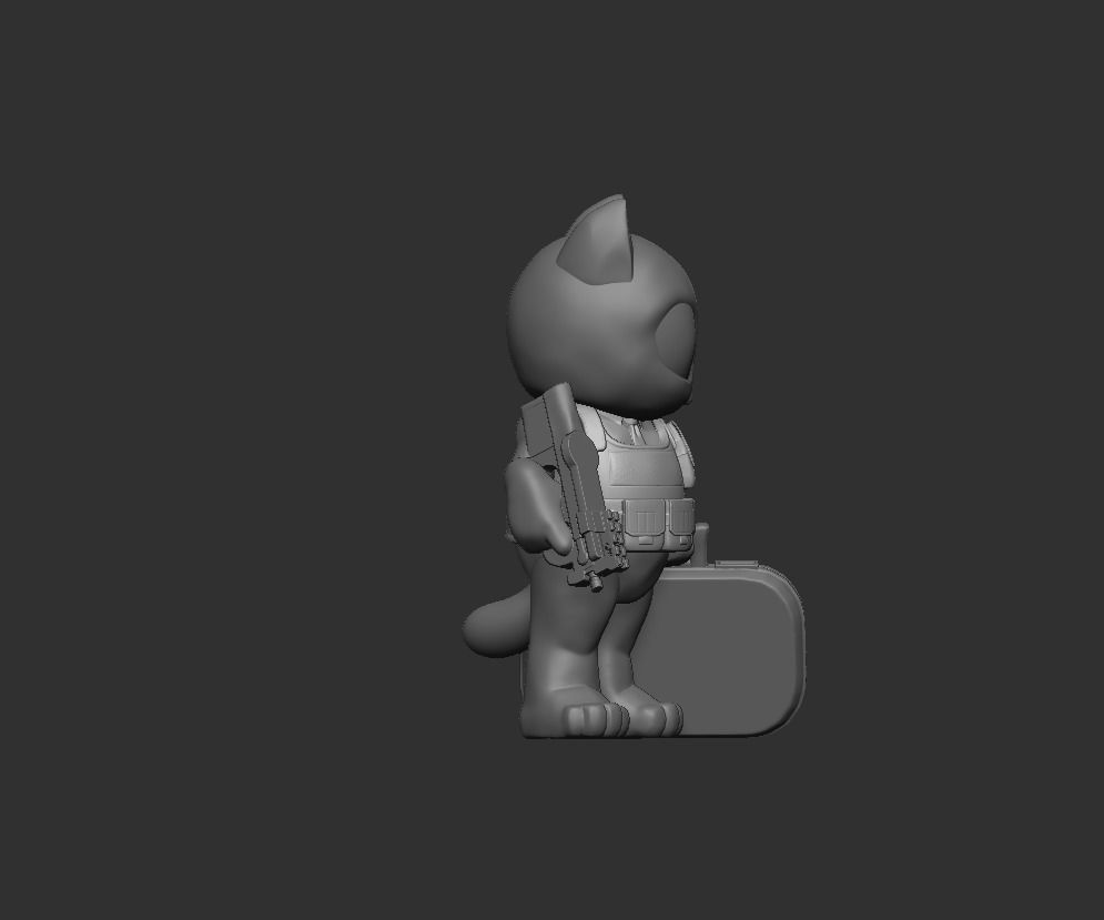 The  Lucky Rob Cat with P90 3D print model_6
