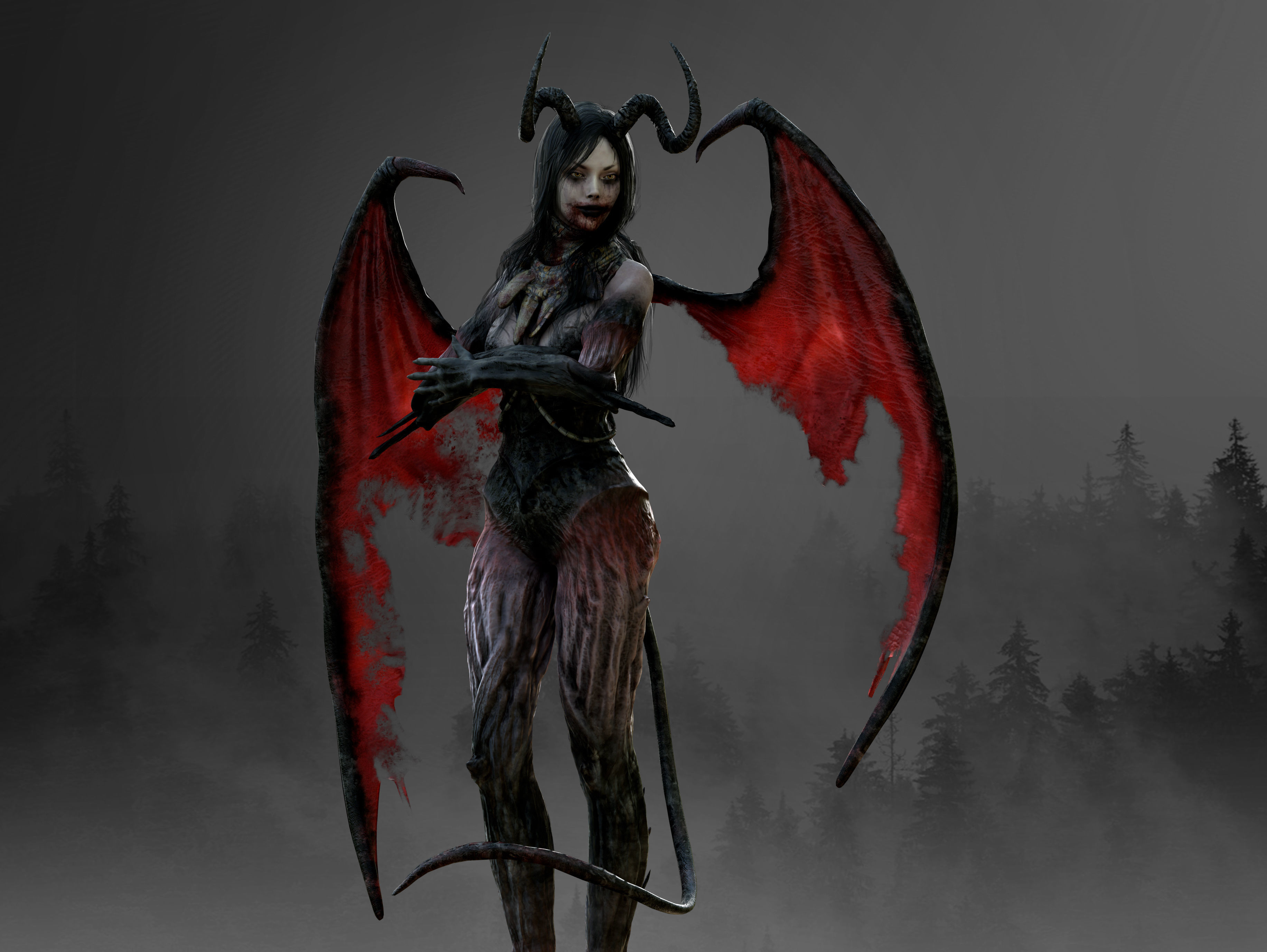 Succubus Low-poly 3D model_14