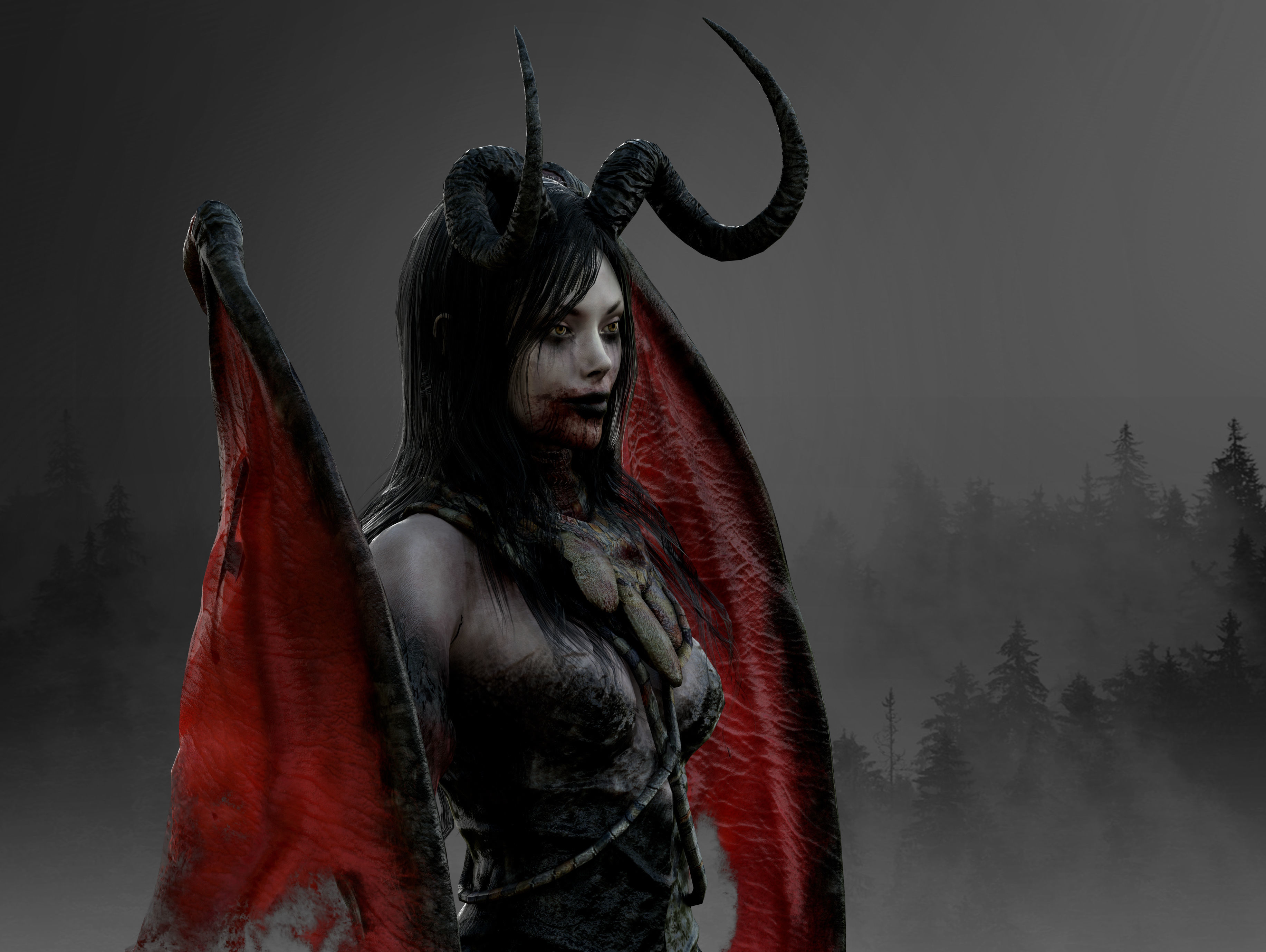 Succubus Low-poly 3D model_5