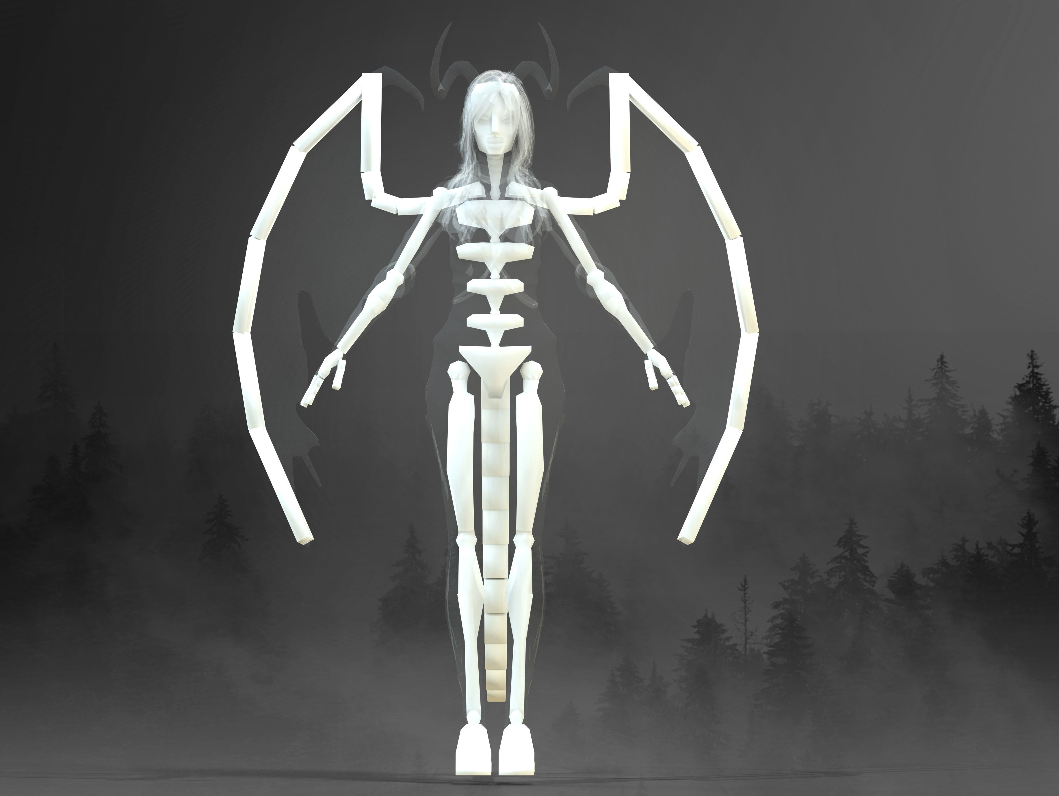 Succubus Low-poly 3D model_13