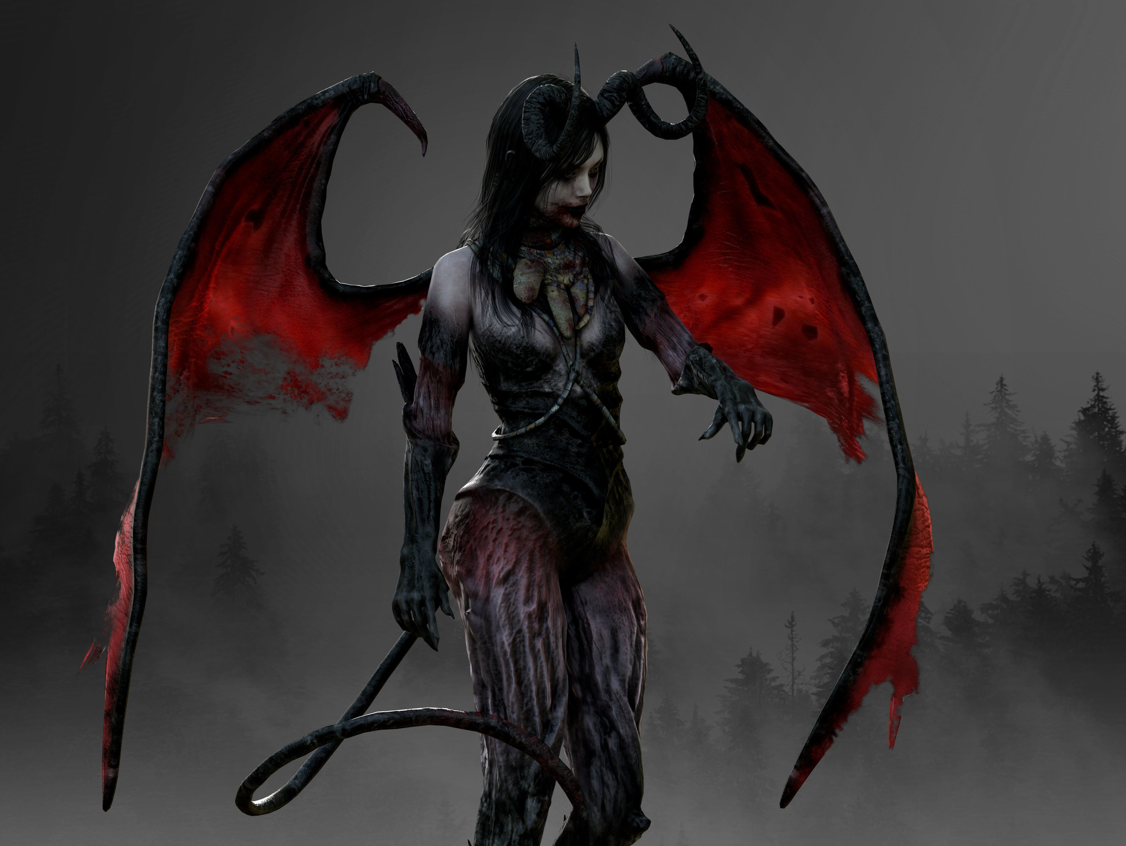 Succubus Low-poly 3D model_8