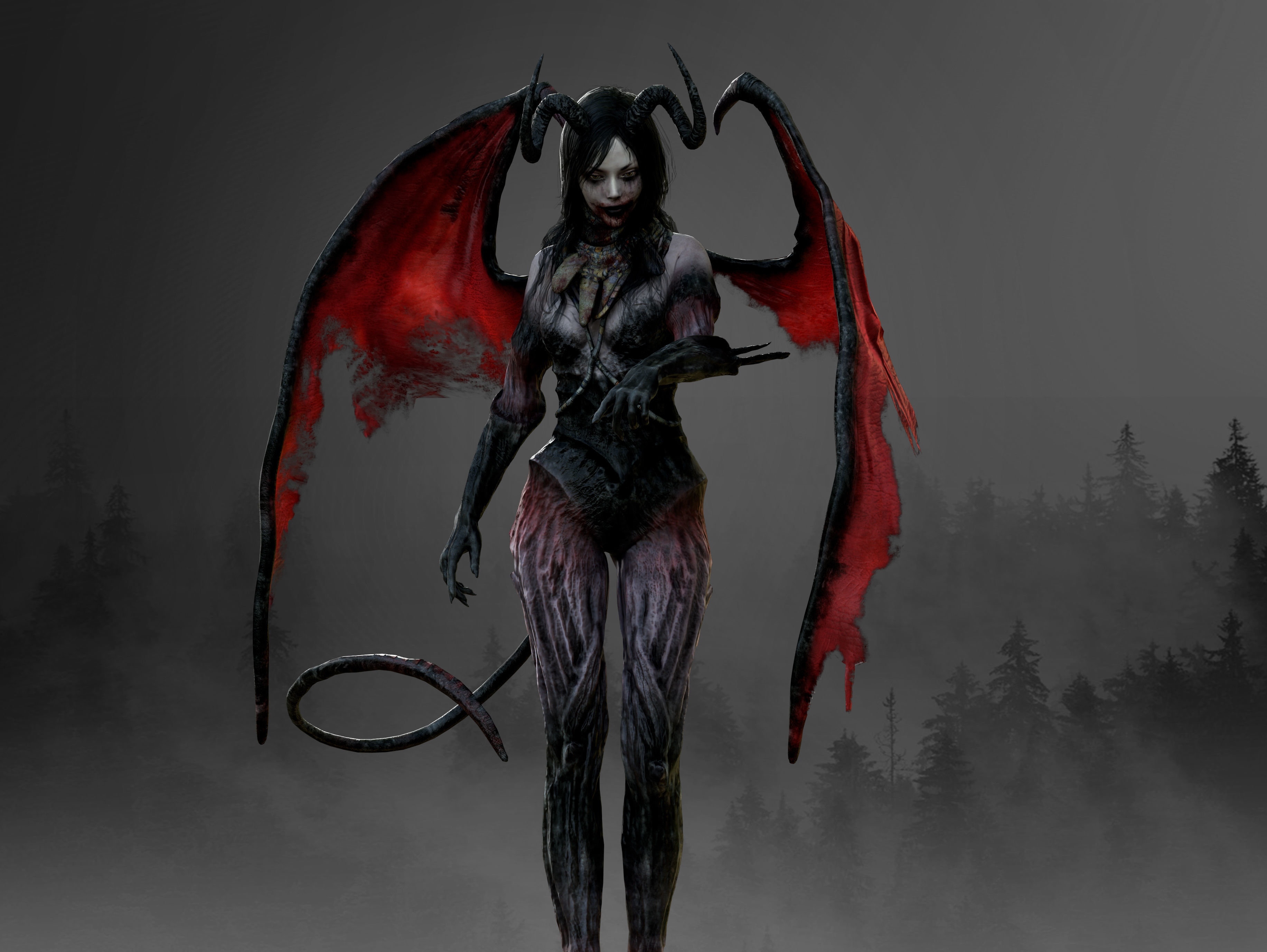 Succubus Low-poly 3D model_3