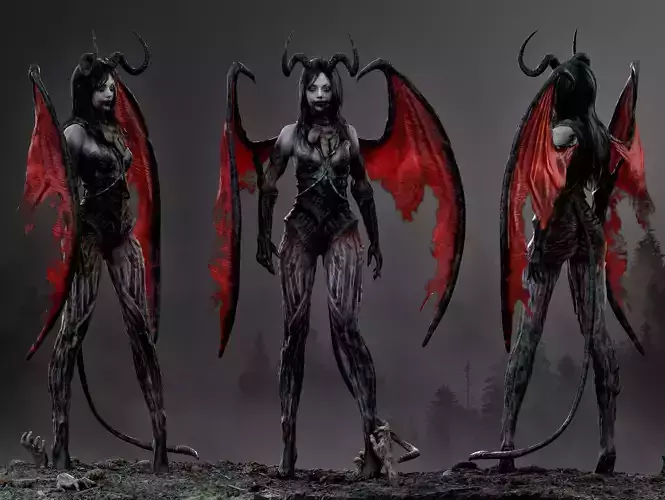 Succubus Low-poly 3D model