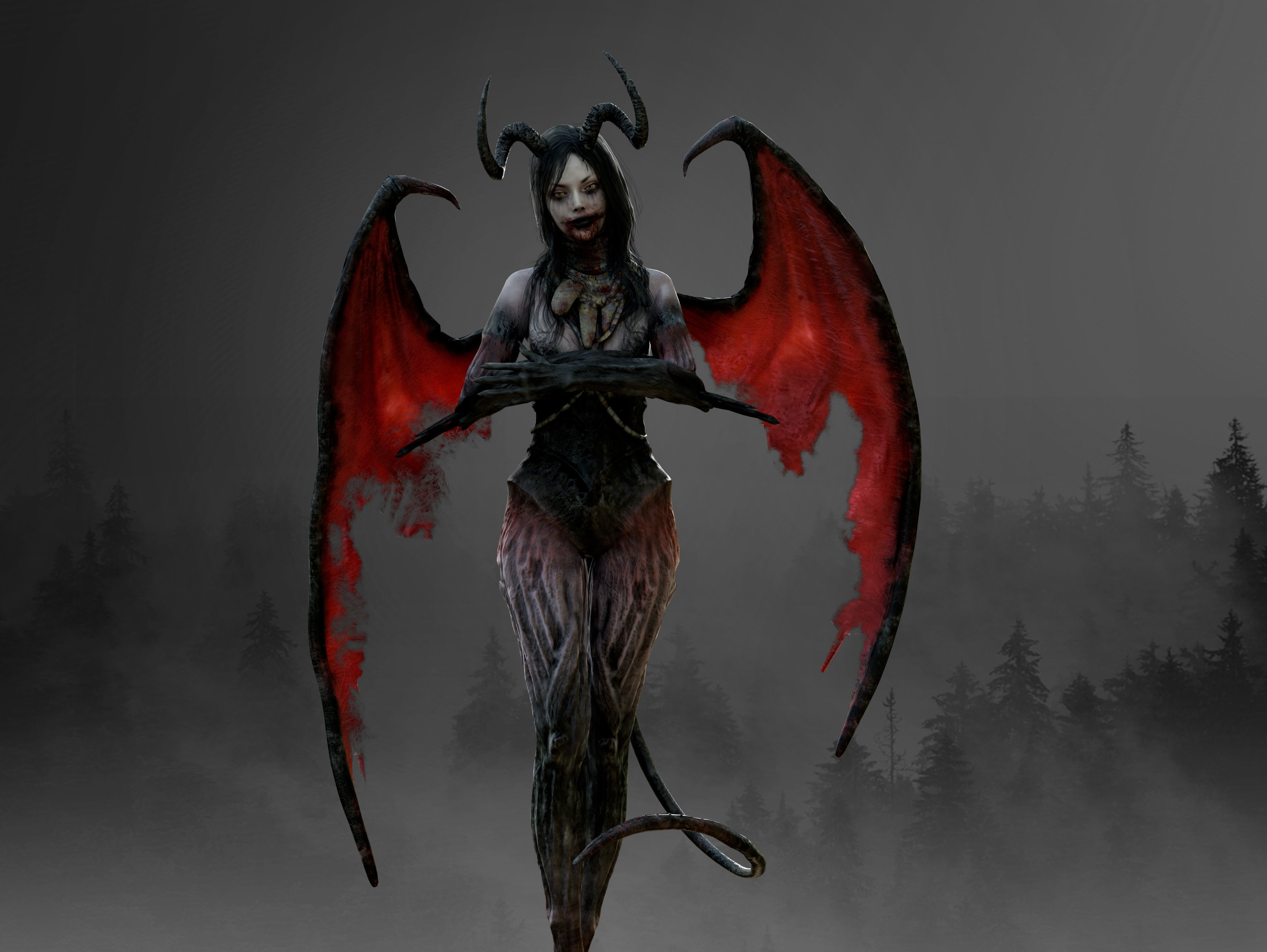 Succubus Low-poly 3D model_15