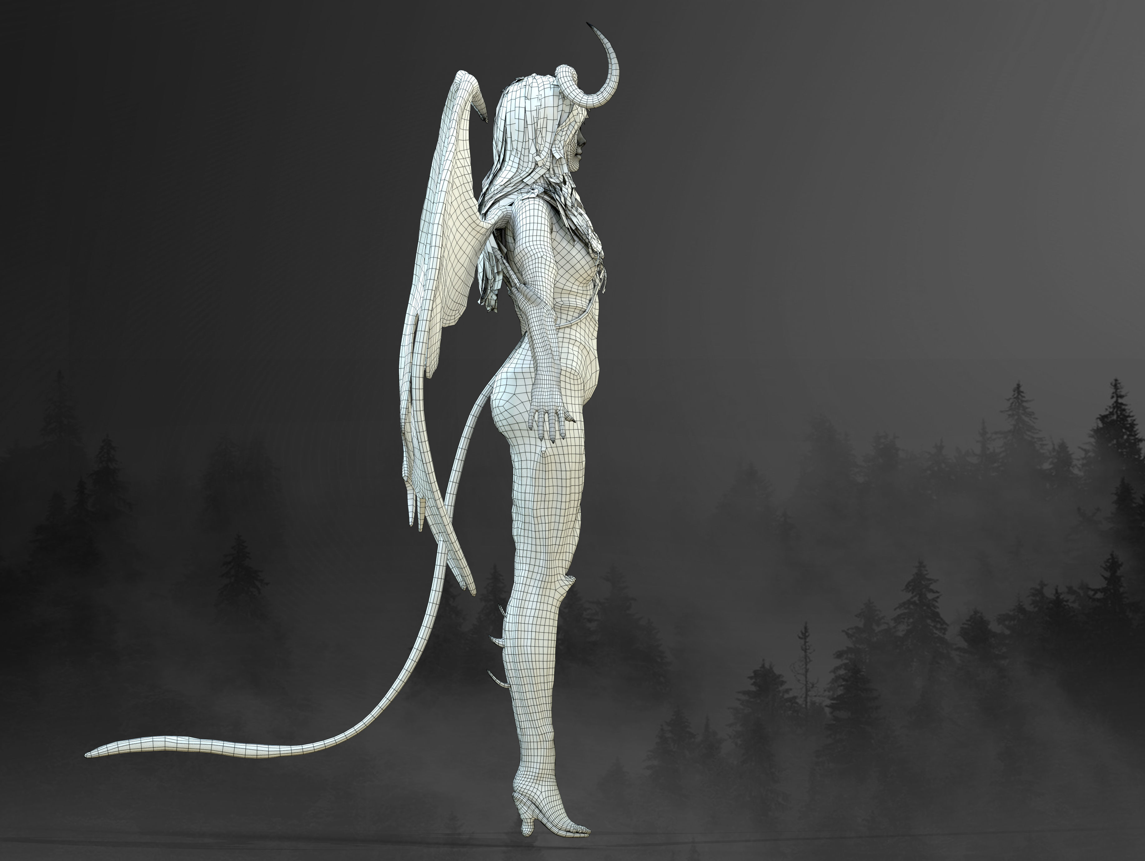 Succubus Low-poly 3D model_12