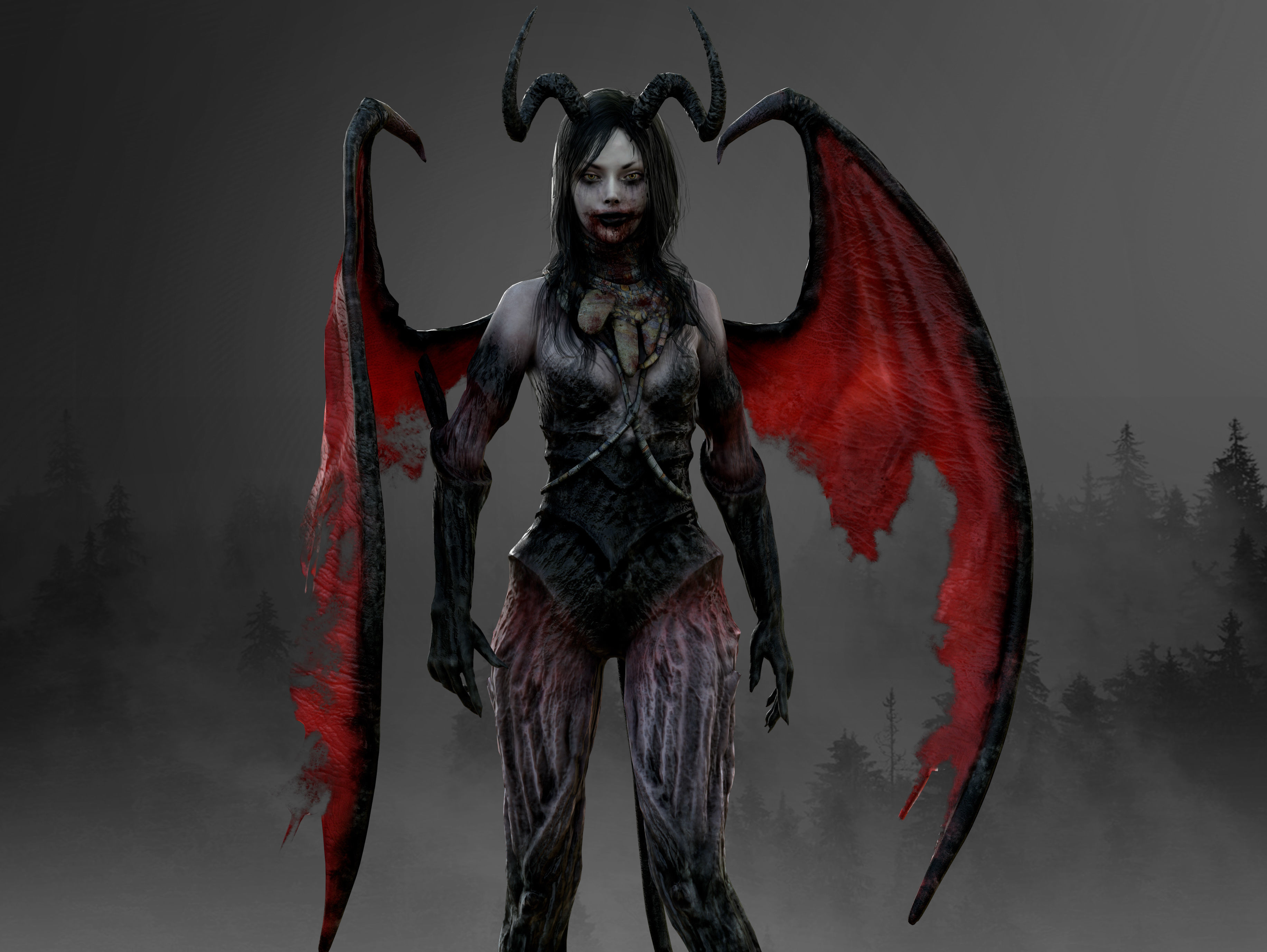Succubus Low-poly 3D model_2