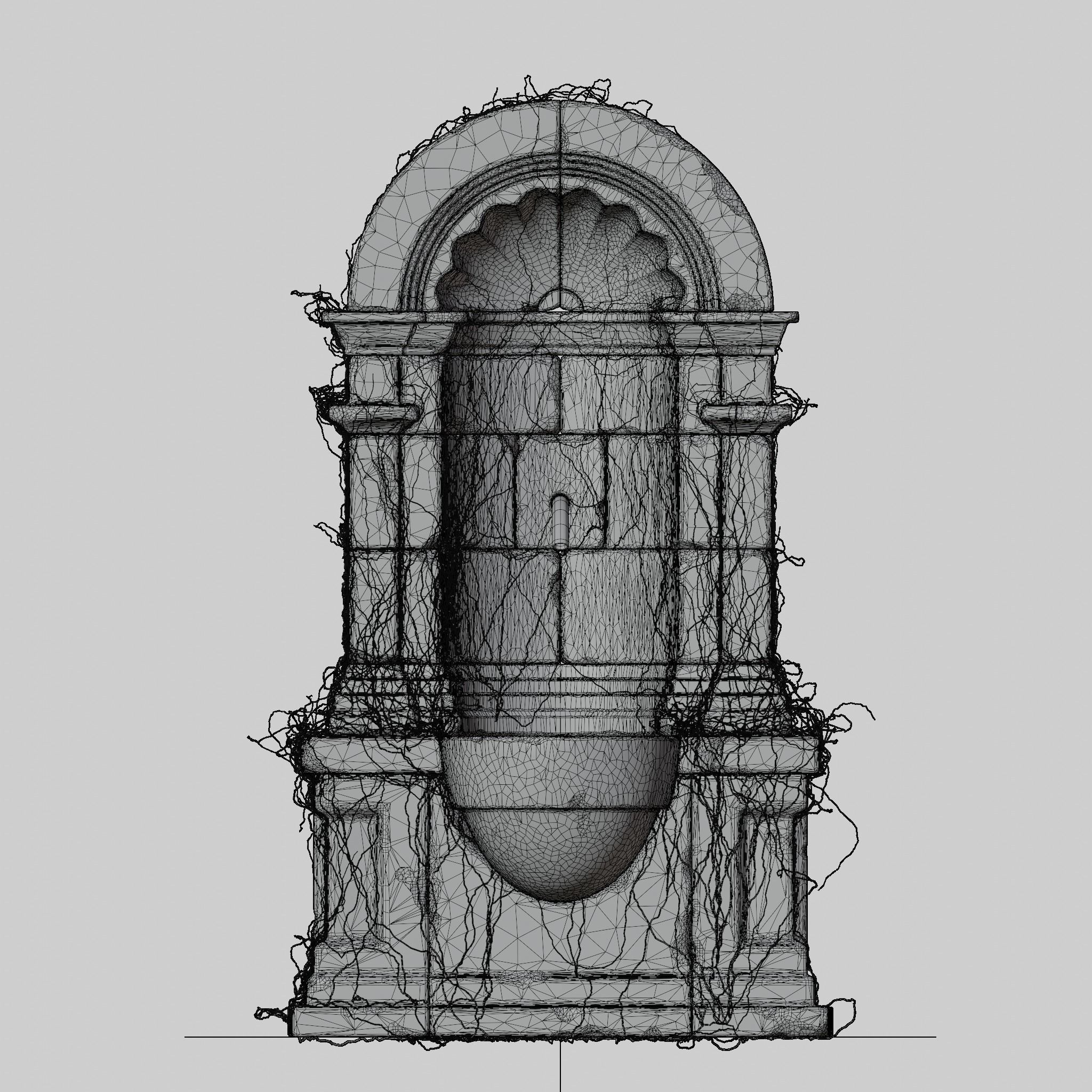 Interior Stone Fountains Low-poly 3D model_4