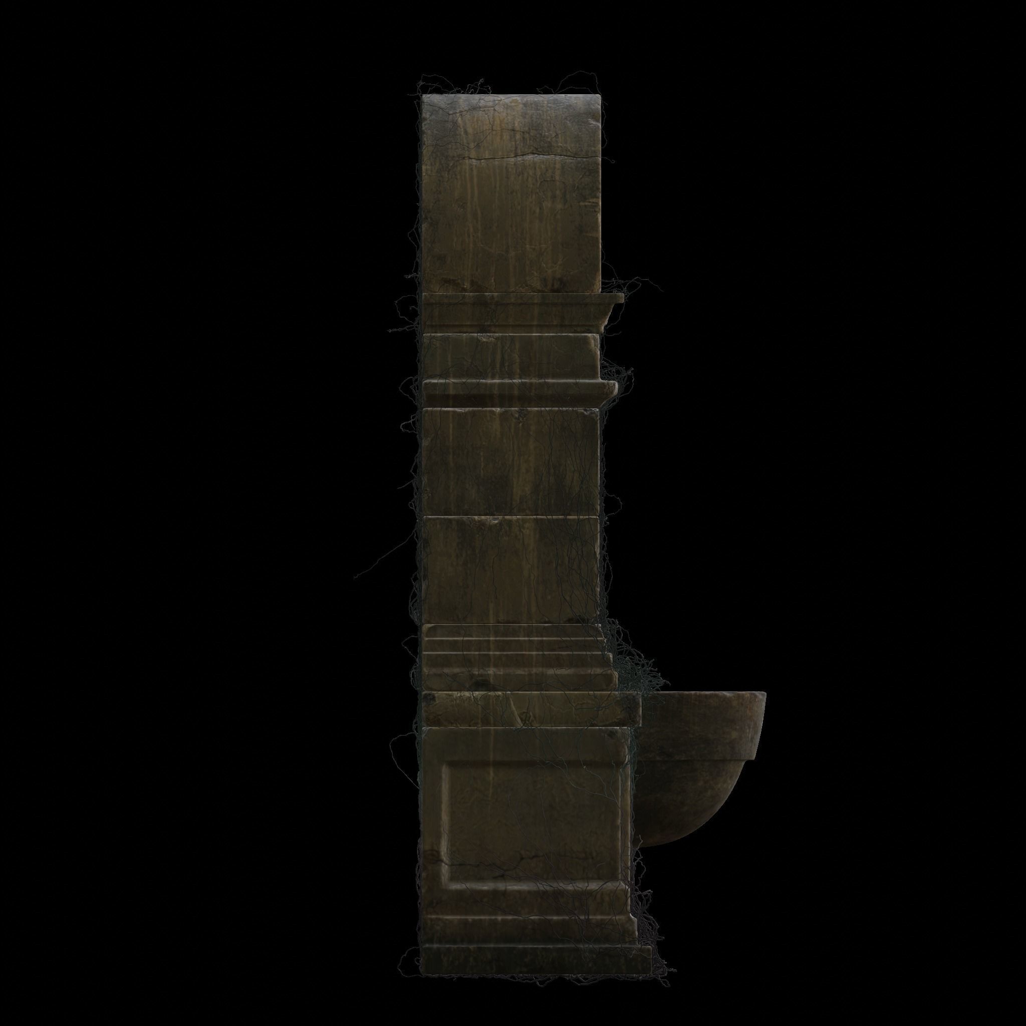 Interior Stone Fountains Low-poly 3D model_10