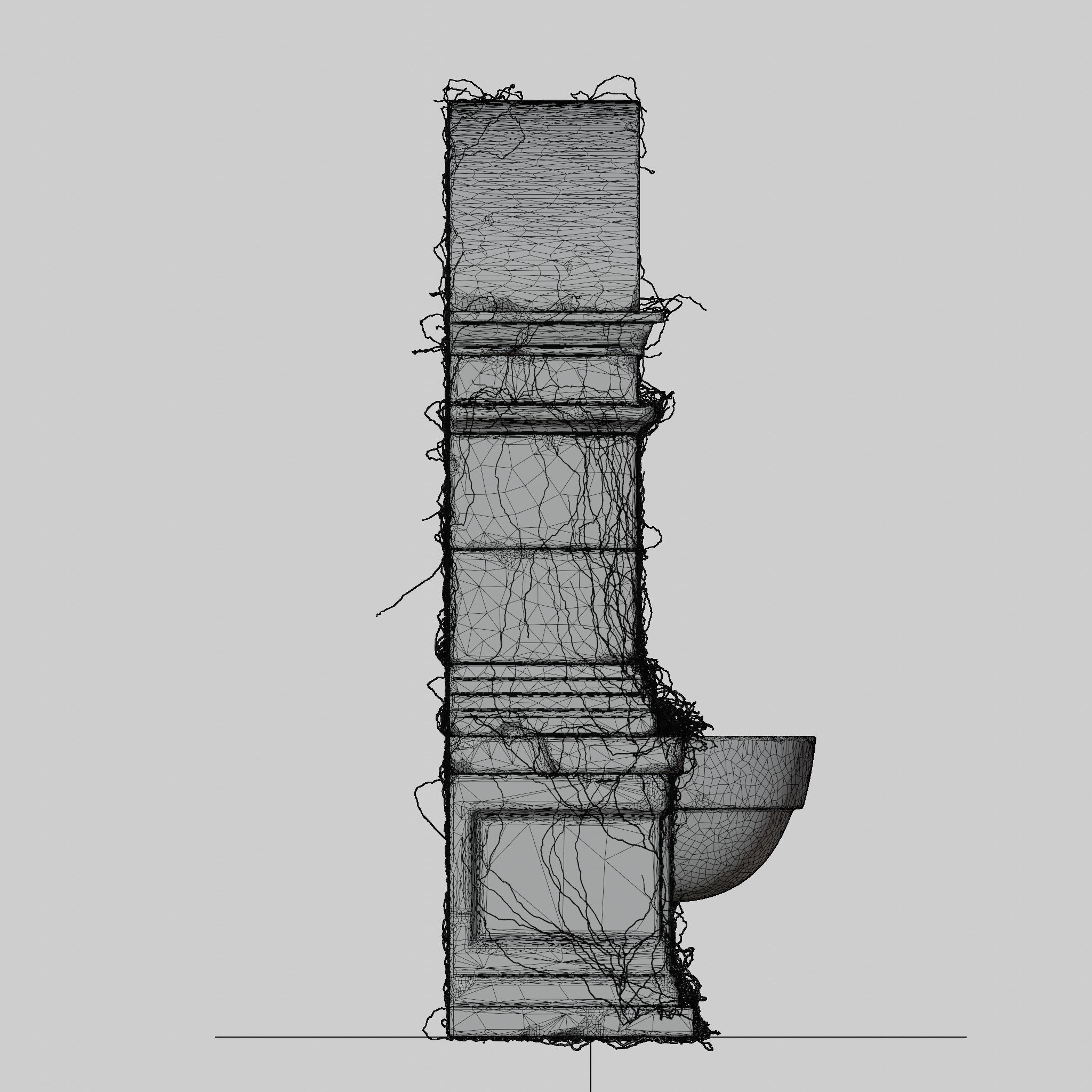 Interior Stone Fountains Low-poly 3D model_5