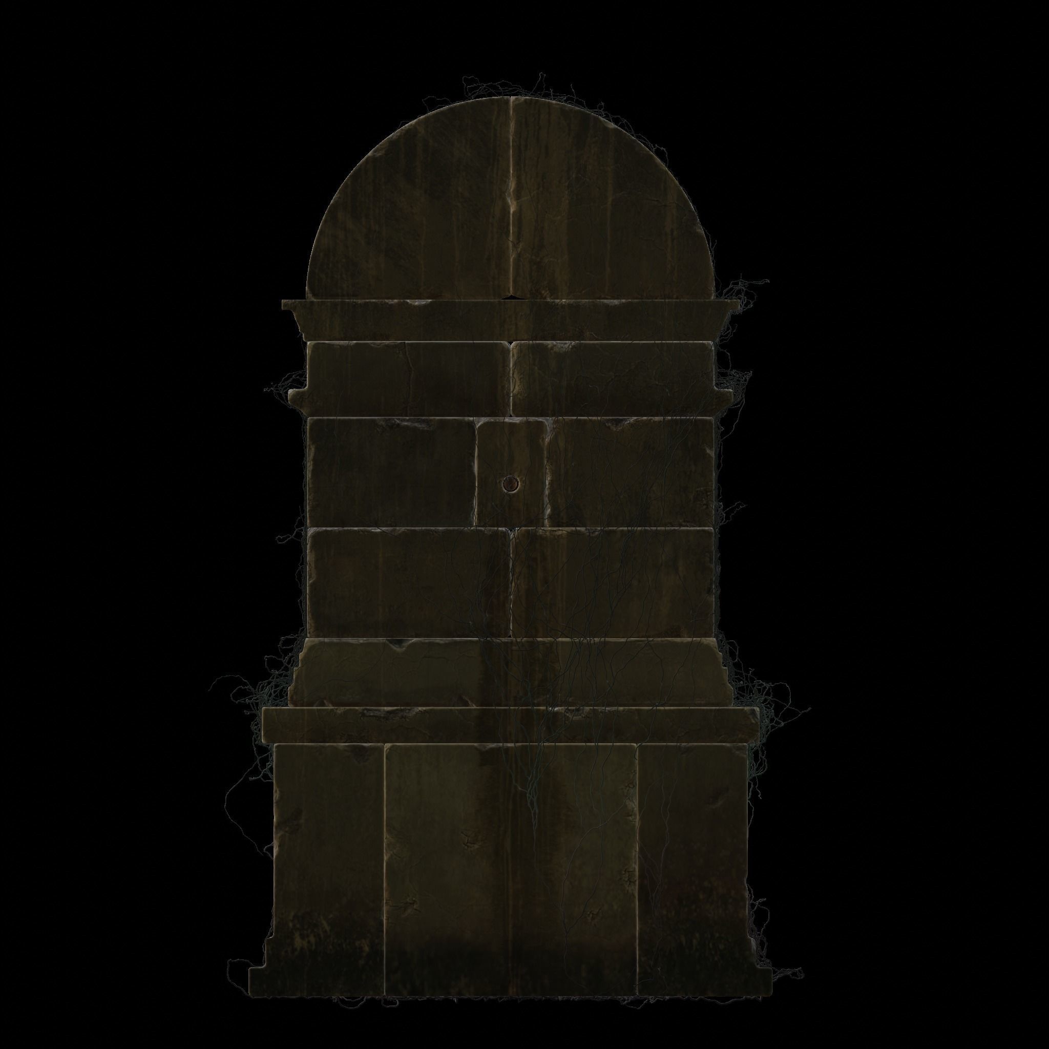 Interior Stone Fountains Low-poly 3D model_11