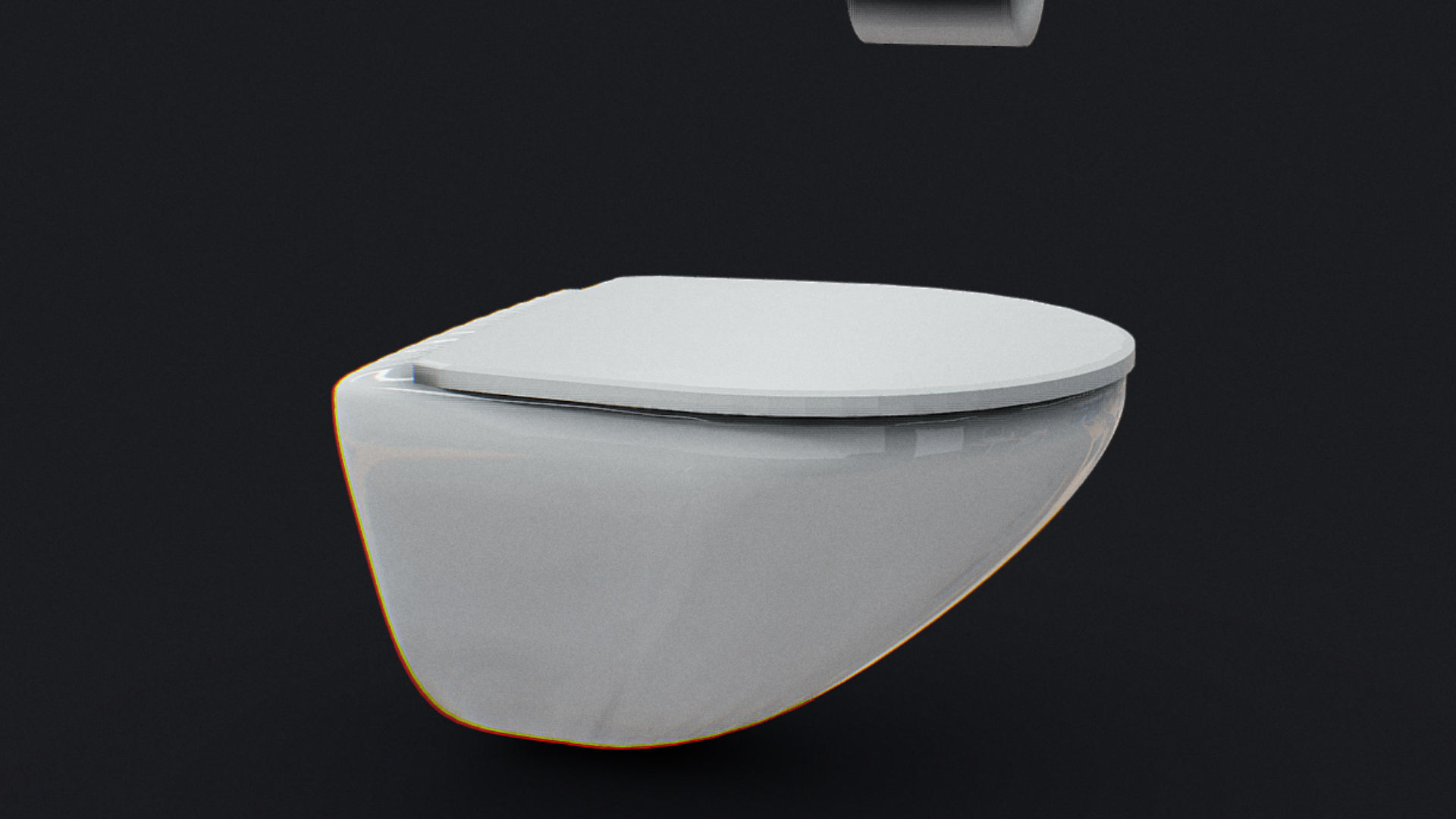 Toilet with Toiletpaper Low-poly 3D model_3