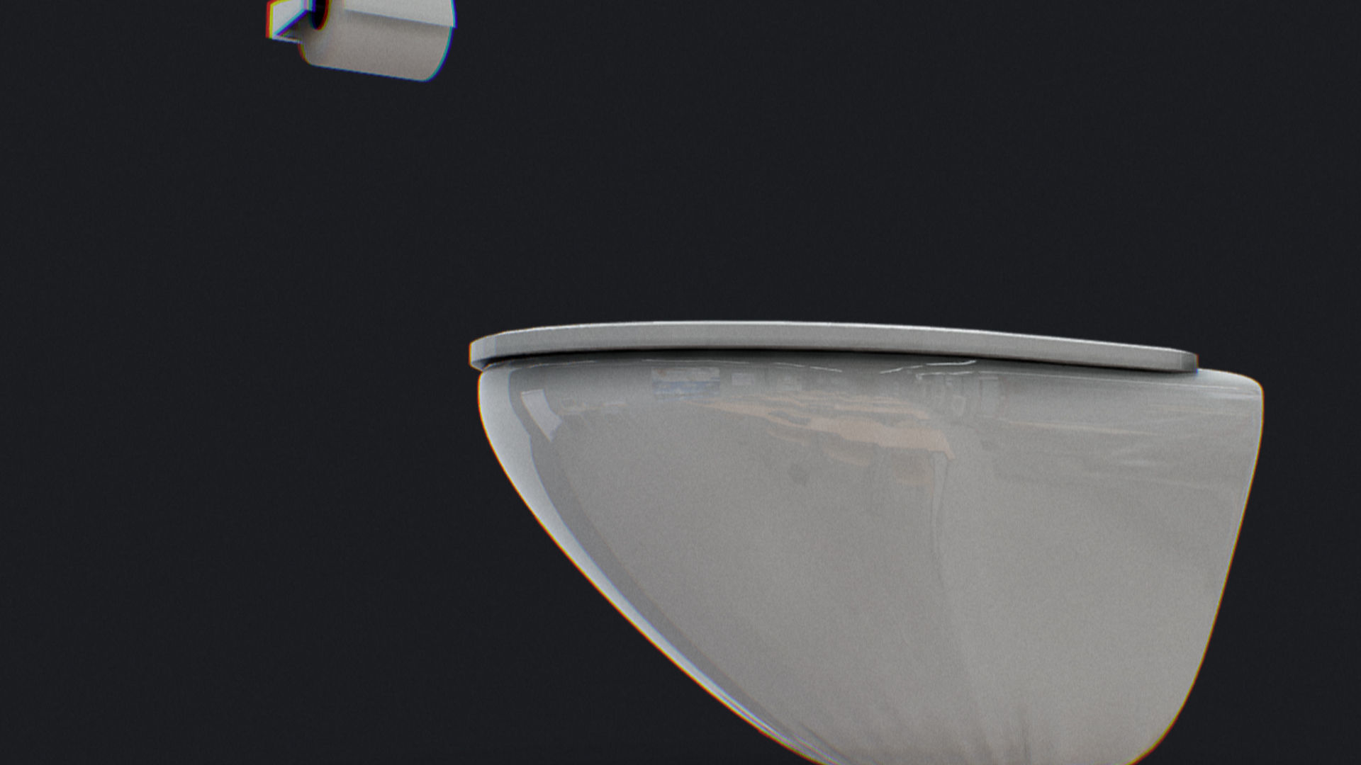 Toilet with Toiletpaper Low-poly 3D model_4