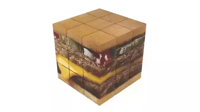 Burger Rubiks Cube 3D model