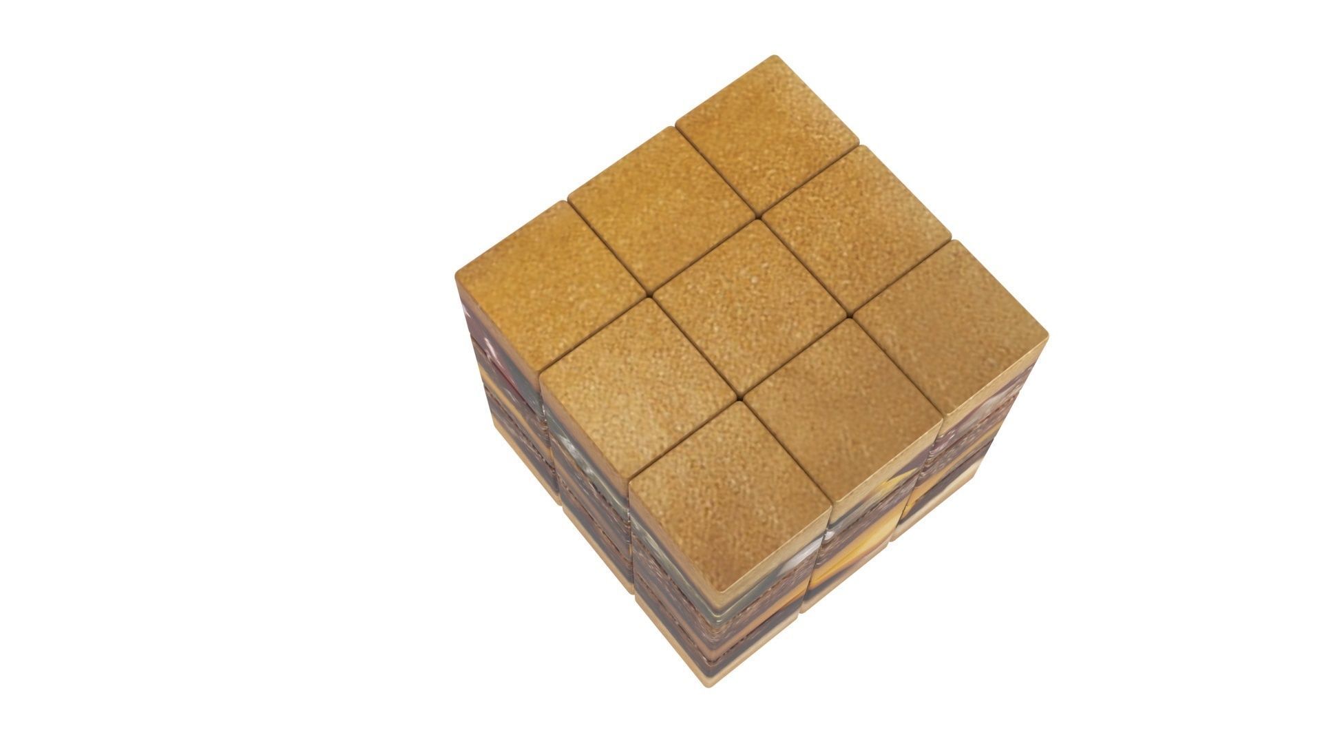 Burger Rubiks Cube 3D model_1