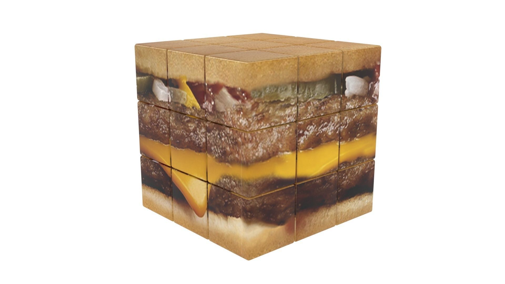 Burger Rubiks Cube 3D model_2