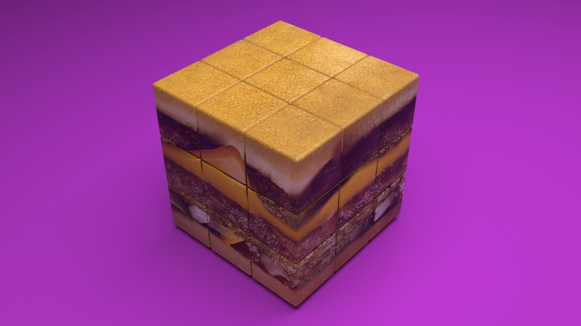 Burger Rubiks Cube 3D model_15