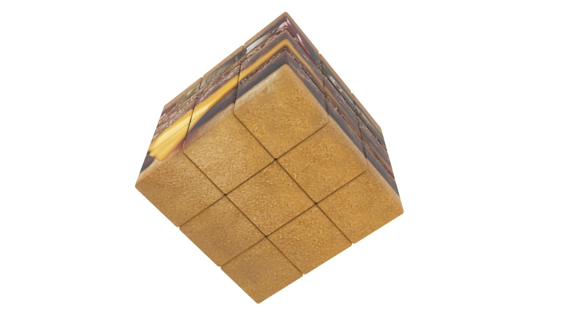 Burger Rubiks Cube 3D model_5