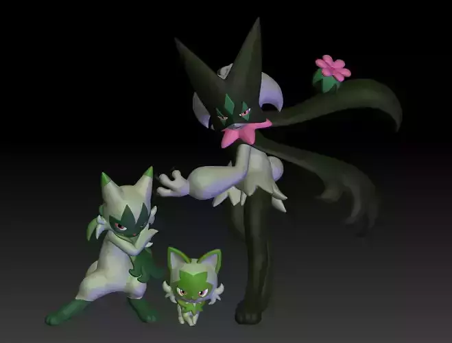 Pokemon Sprigatito Floragato Meowscarada