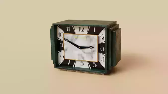 Art Deco Clock - Low Poly Model Low-poly 3D model