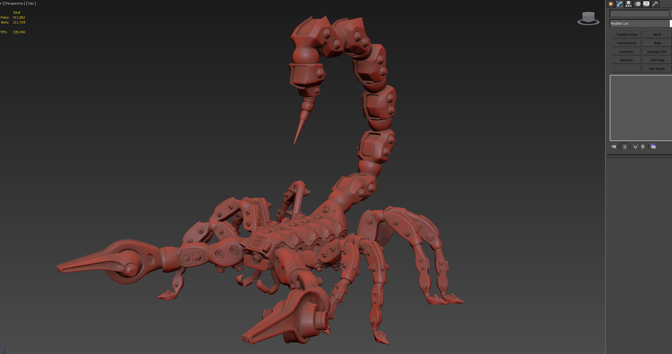 Scorpion Robot Low-poly 3D model_36