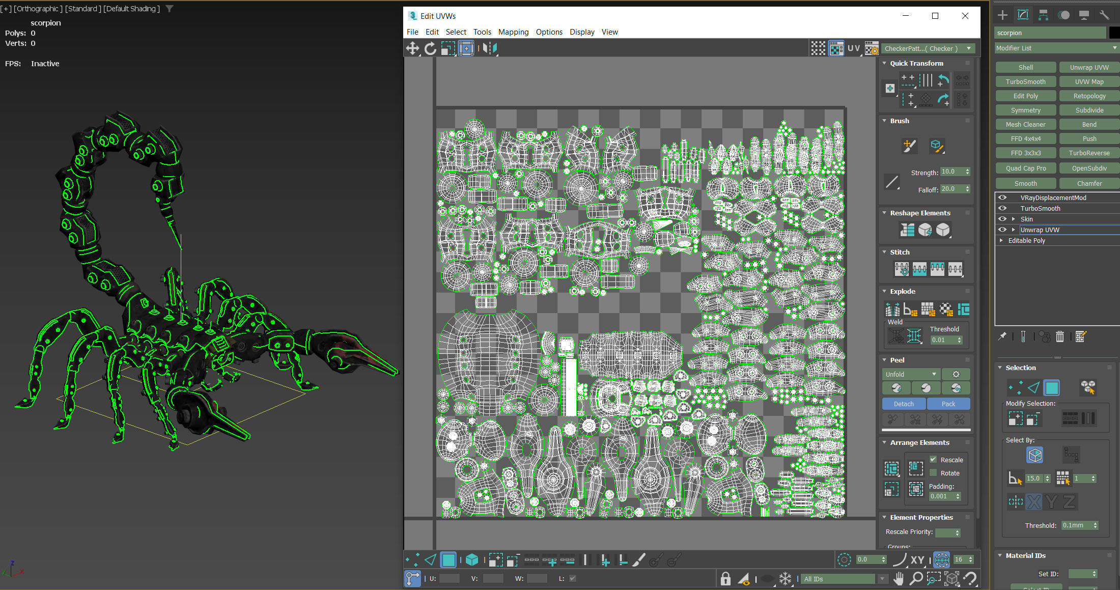 Scorpion Robot Low-poly 3D model_31