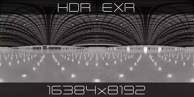 HDRI - Exhibition Hall Interior 8 - 16384x8192 Texture