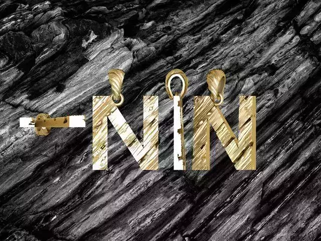 N Letter Alphabet Wooden Texture Pendant 3D Print Model