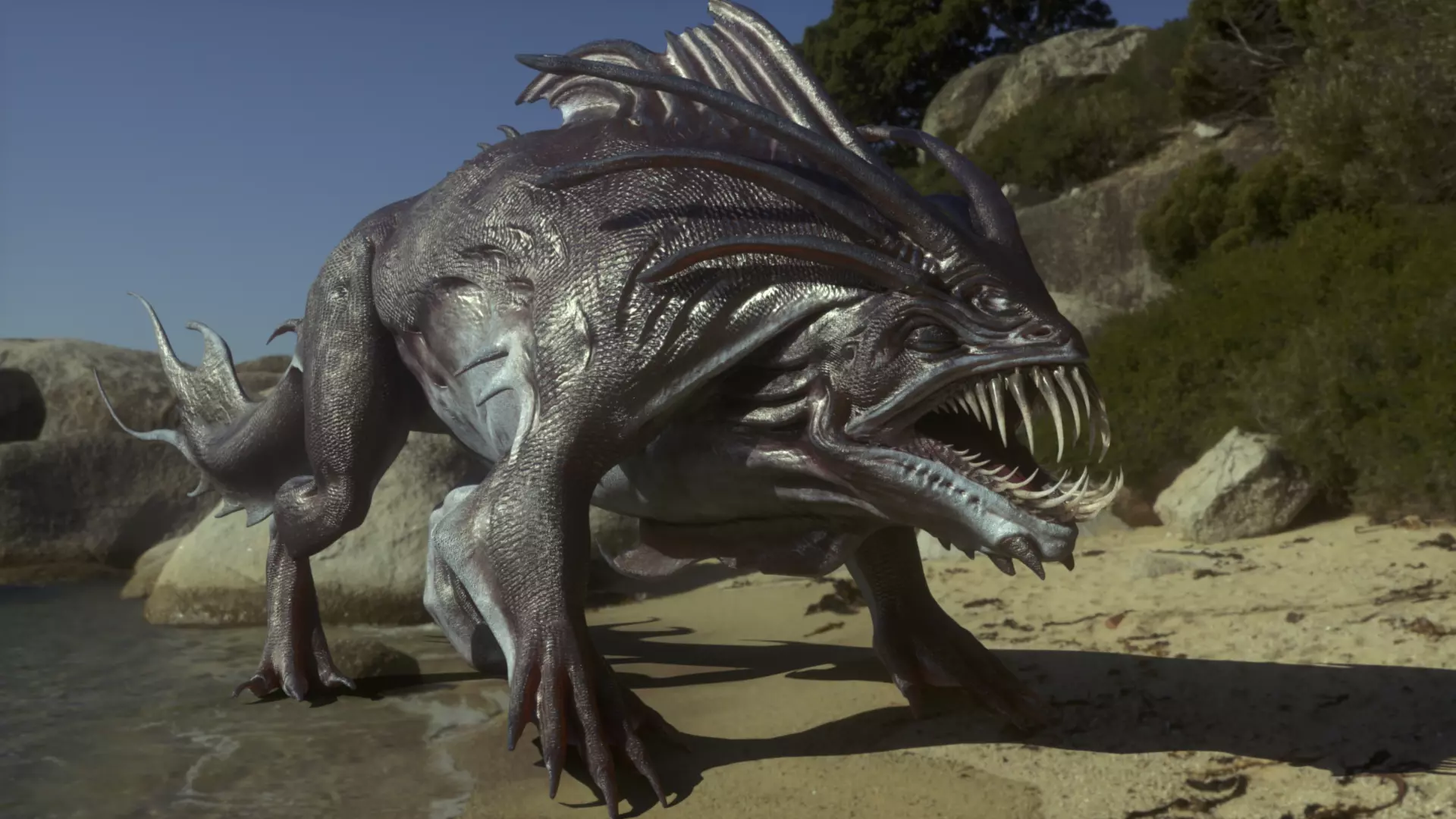 Mutant Fish Sea Creature Model 3D model_0