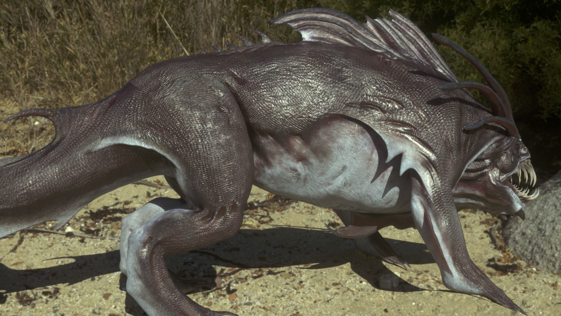 Mutant Fish Sea Creature Model 3D model_1