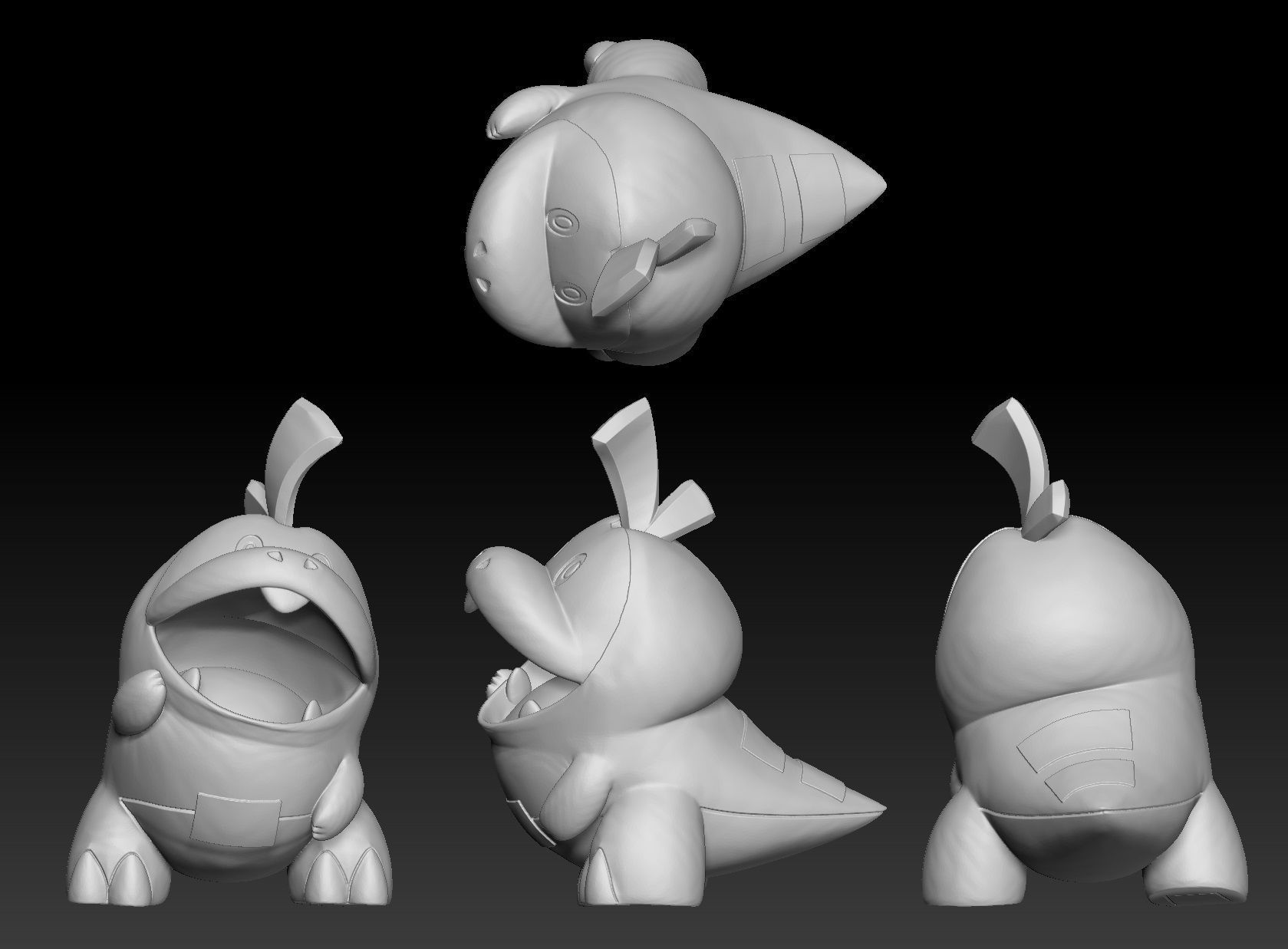 Pokemon Fuecoco Crocalor Skeledirge 3D print model_1