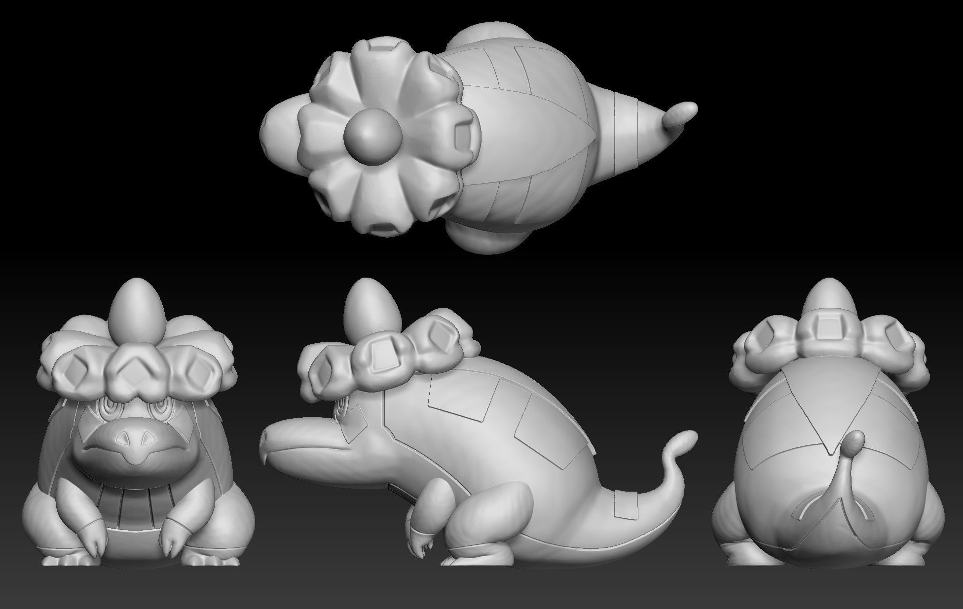 Pokemon Fuecoco Crocalor Skeledirge 3D print model_2