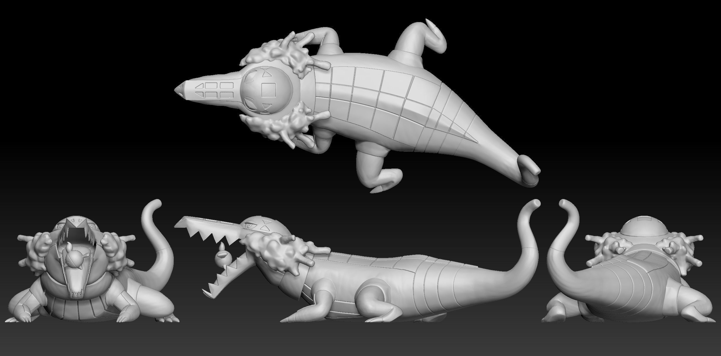 Pokemon Fuecoco Crocalor Skeledirge 3D print model_3