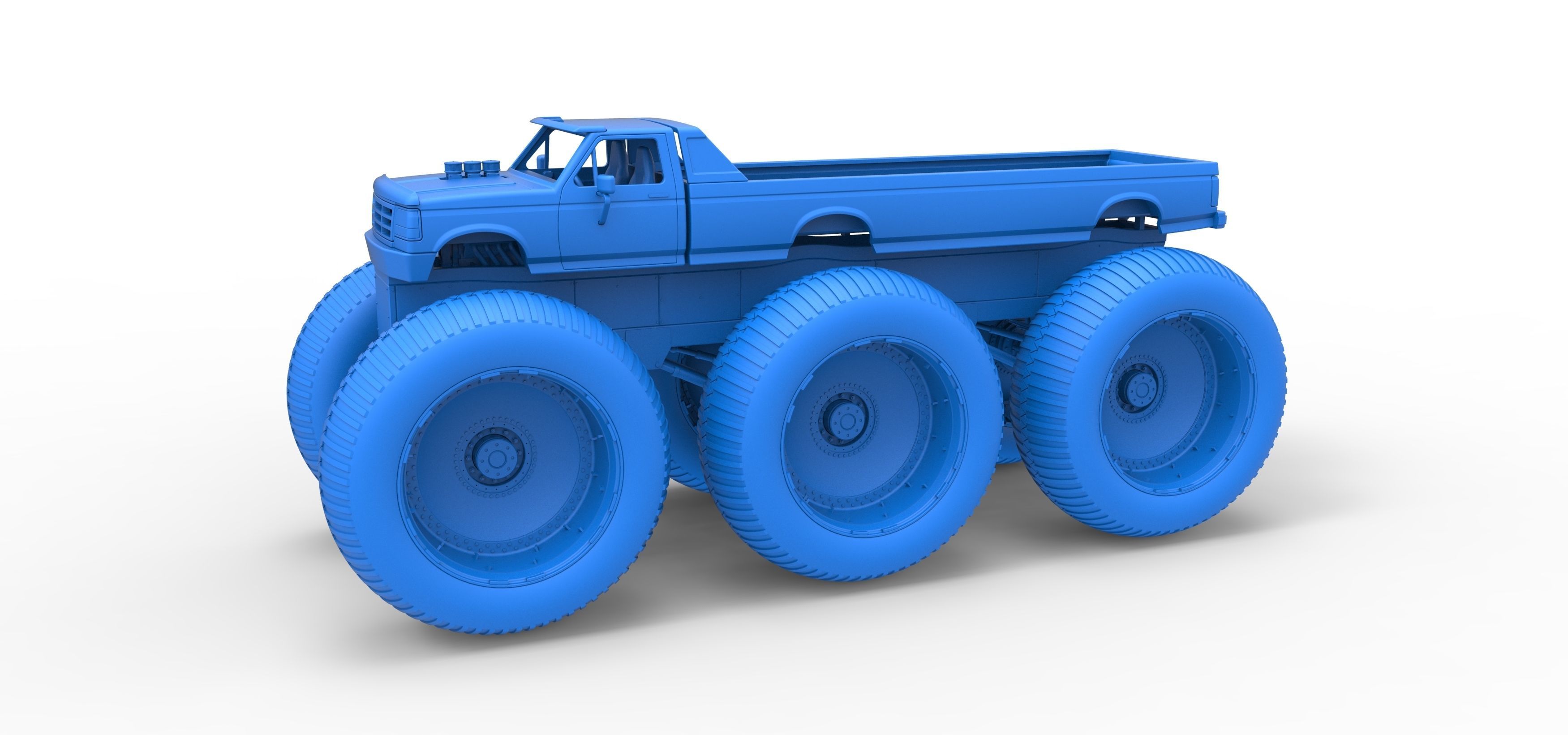Monster Truck 6x6 concept Version 3 Scale 1 to 25 3D print model_18