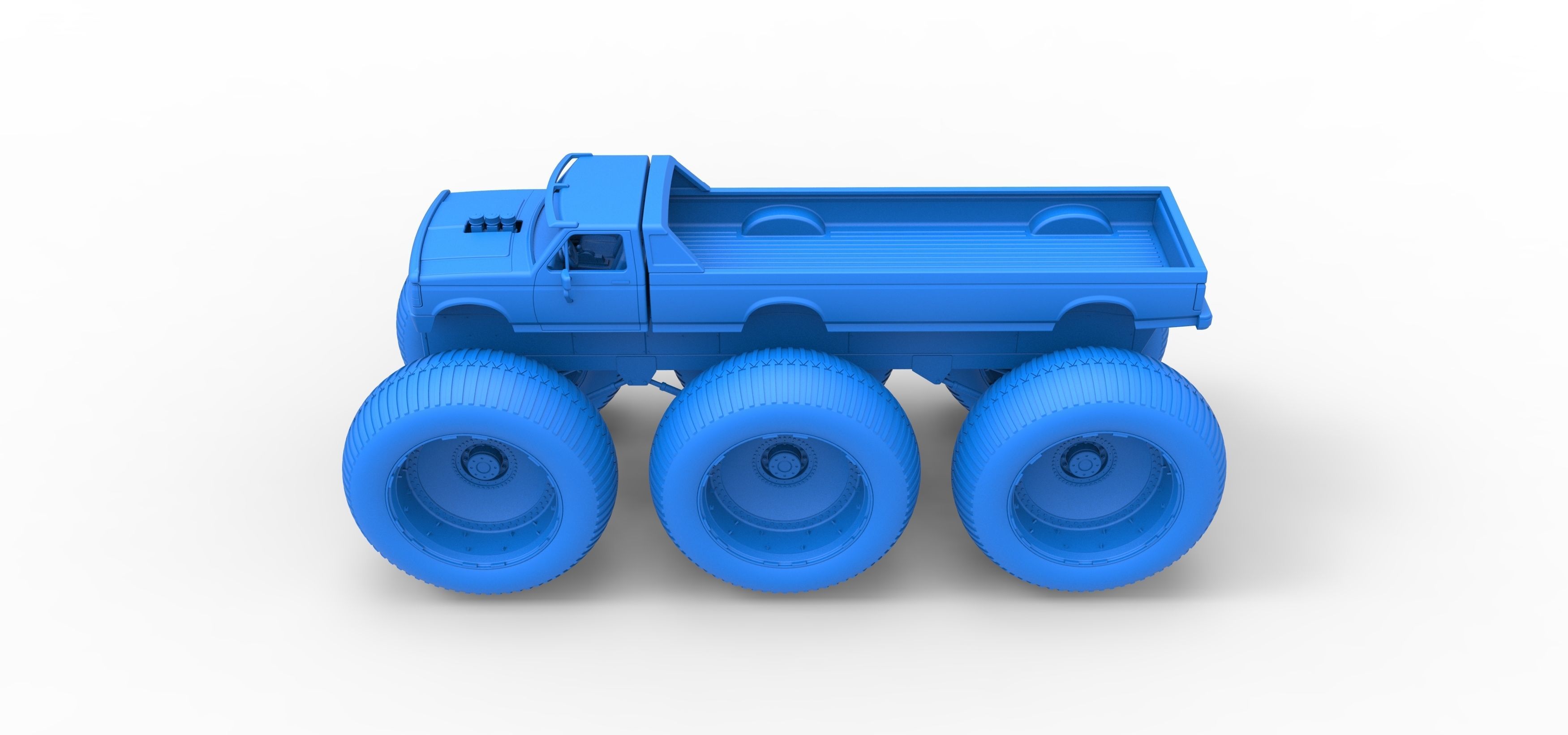 Monster Truck 6x6 concept Version 3 Scale 1 to 25 3D print model_27