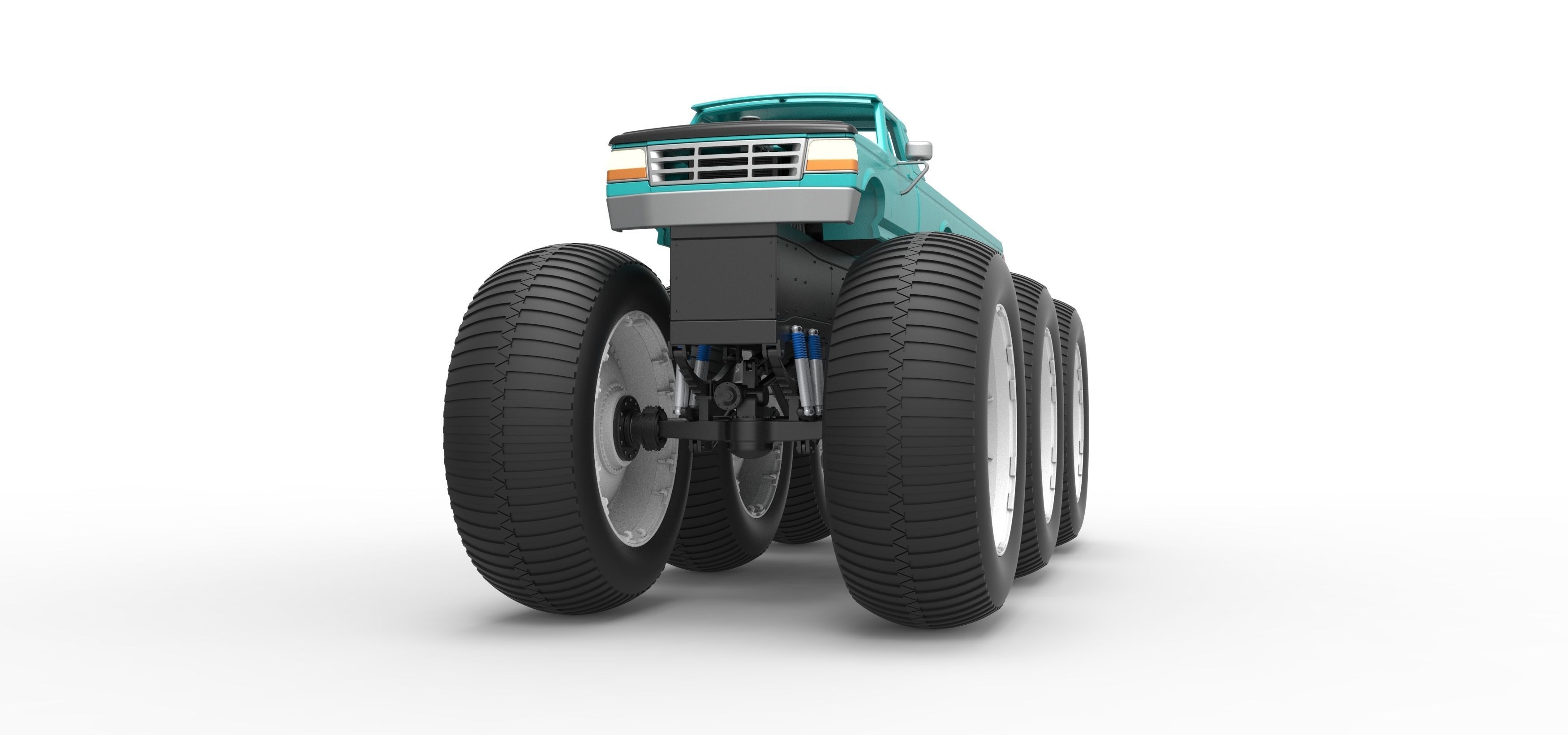 Monster Truck 6x6 concept Version 3 Scale 1 to 25 3D print model_6