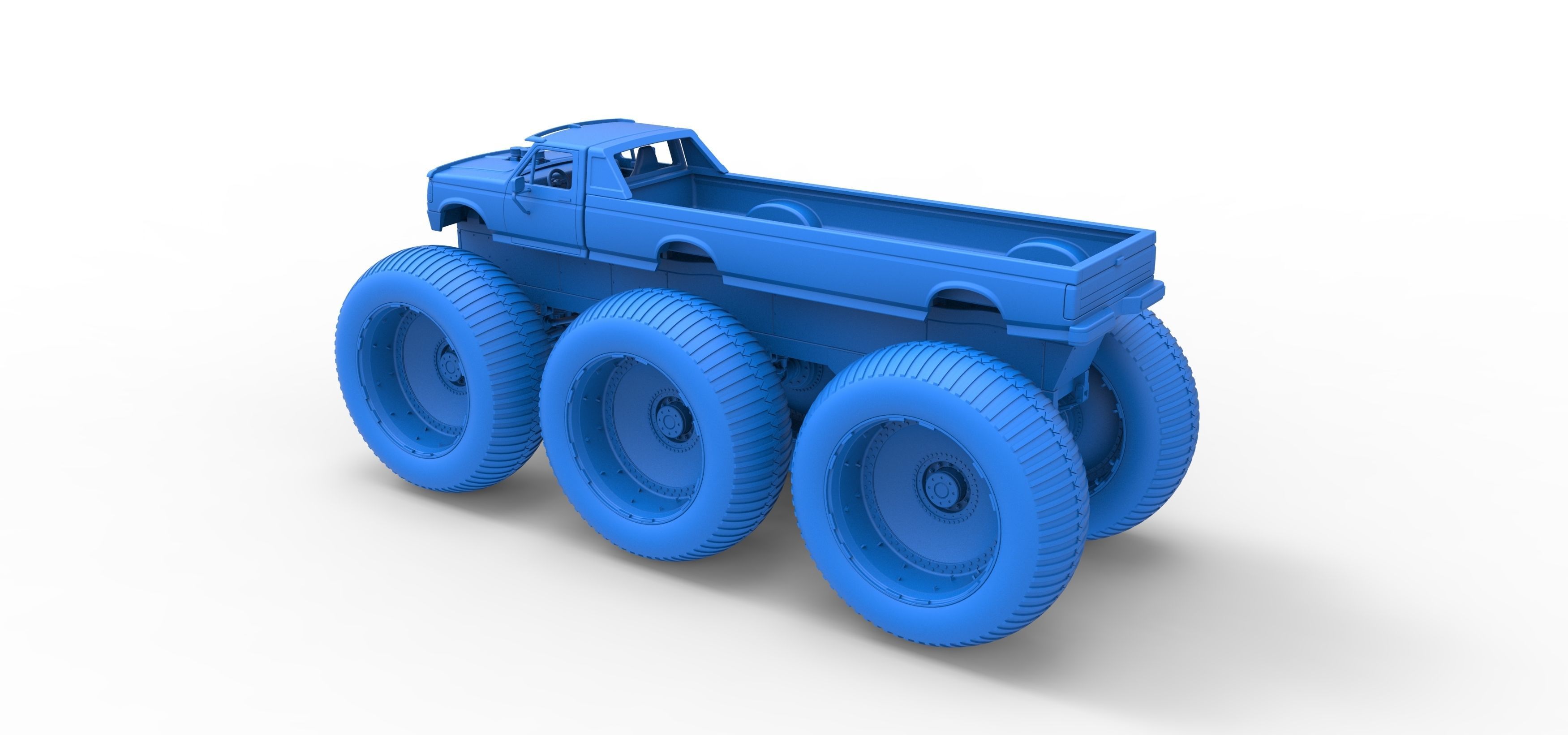 Monster Truck 6x6 concept Version 3 Scale 1 to 25 3D print model_29